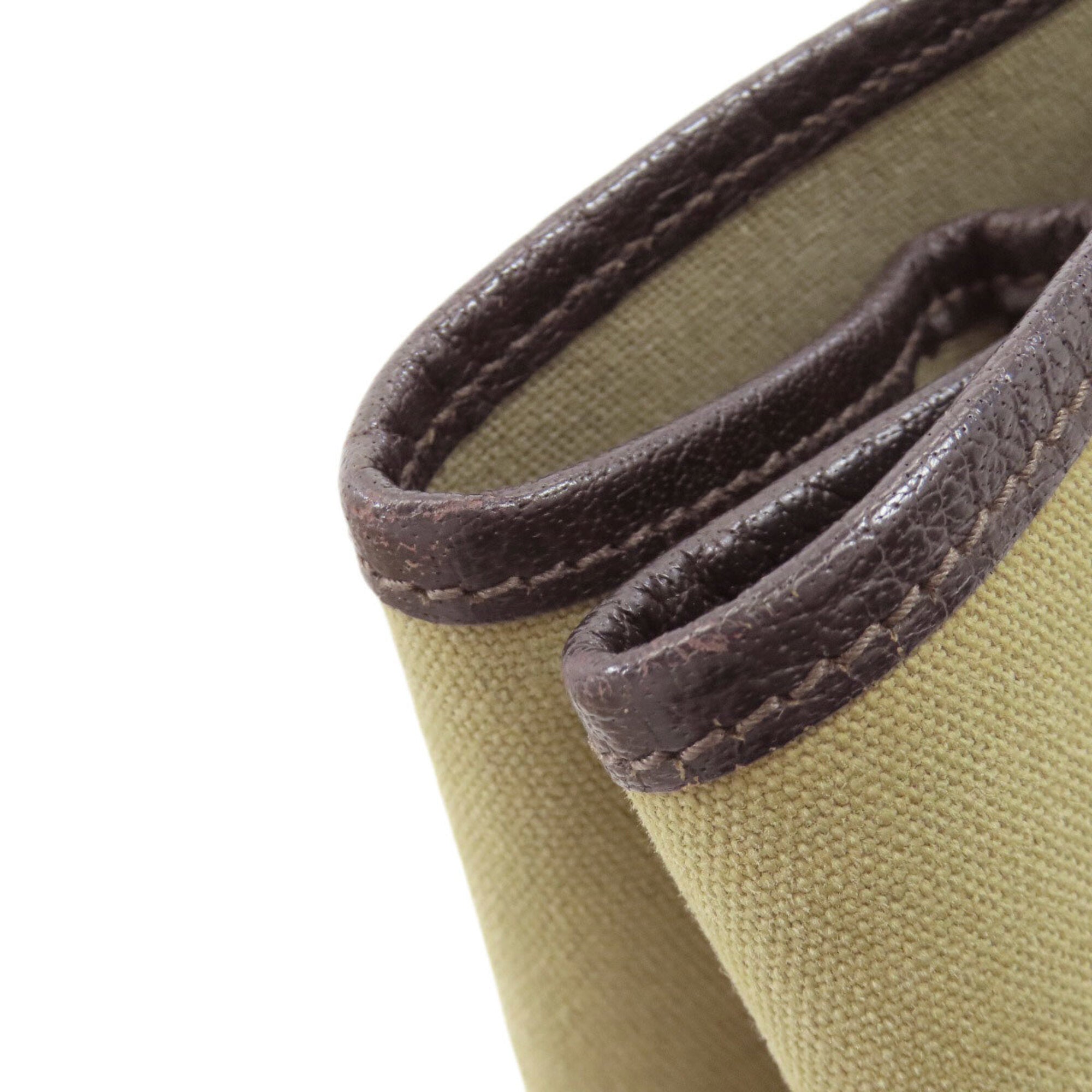 Hermes Garden Khaki Toile Officier Tote Bag (Pre-Owned)