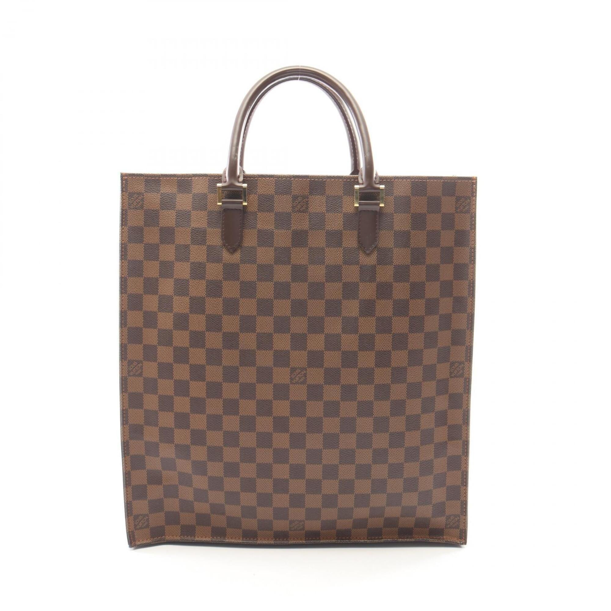 Louis Vuitton Brown Coated Canvas Leather Handbag Tote Bag (Pre-Owned)