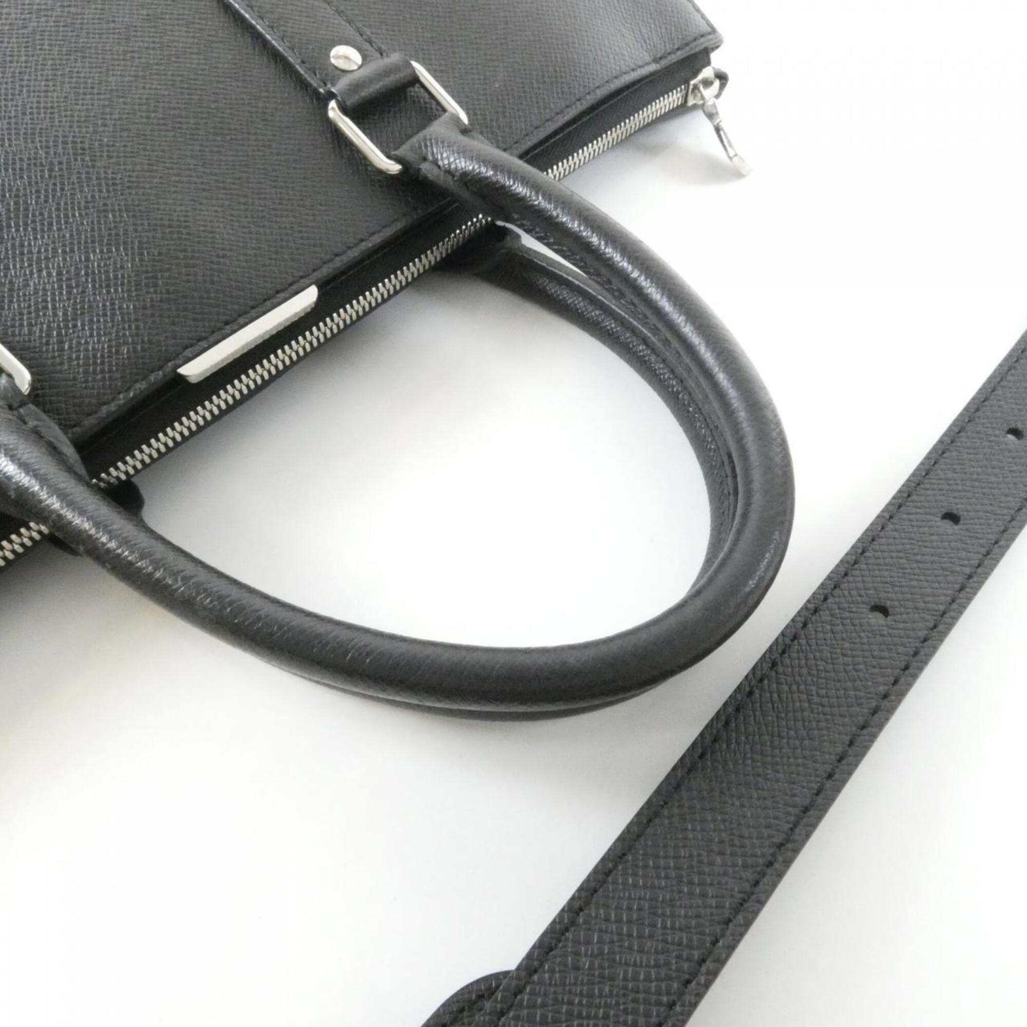 Louis Vuitton Black Leather Briefcase Handbag (Pre-Owned)