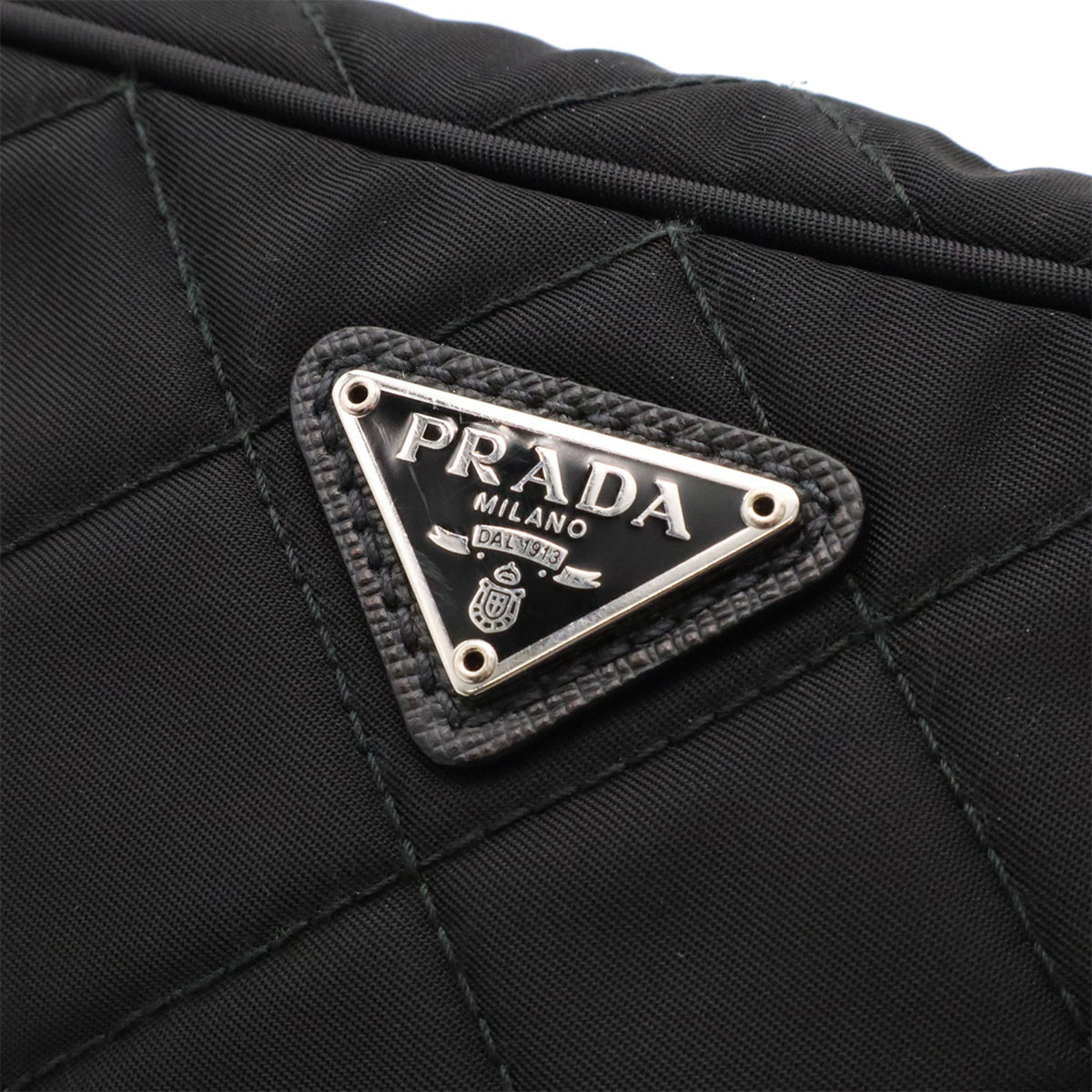 Prada Black Nero Nylon Leather Pouch Shoulder Bag (Pre-Owned)