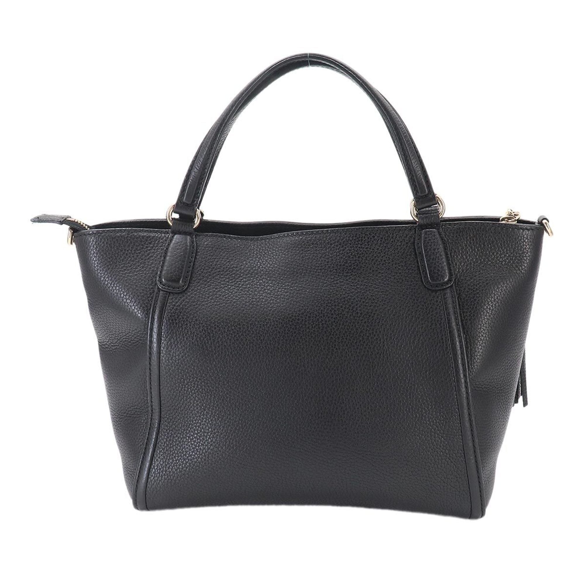 Gucci Soho Black Leather Handbag Shoulder Bag Tote Bag (Pre-Owned)