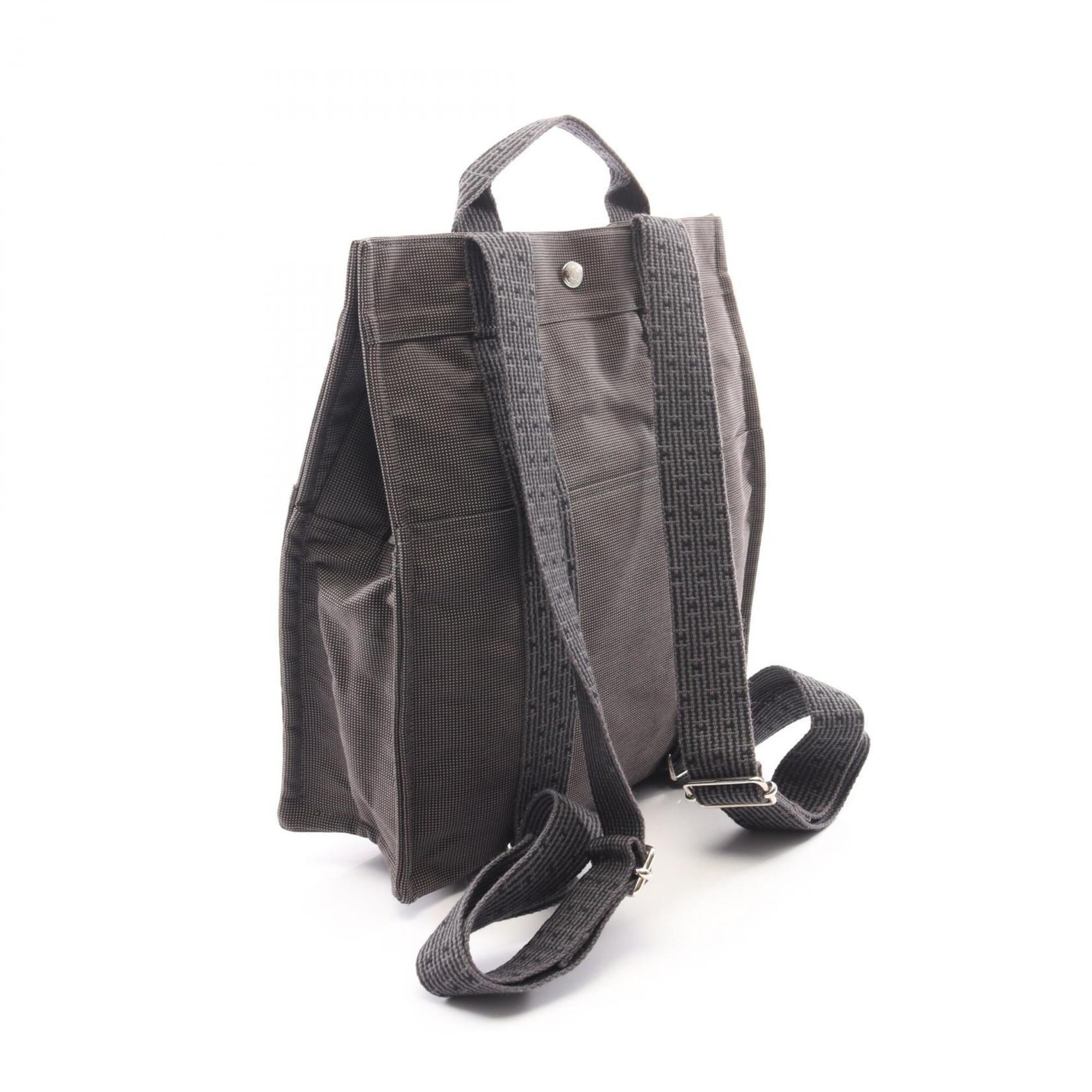 Hermes Gray Canvas Backpack (Pre-Owned)
