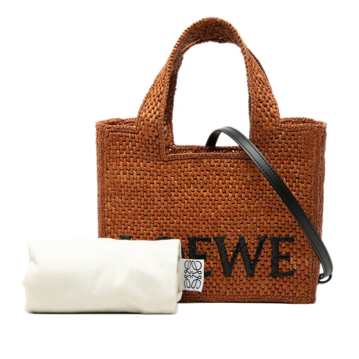 Loewe Brown Raffia Leather Handbag Shoulder Bag (Pre-Owned)