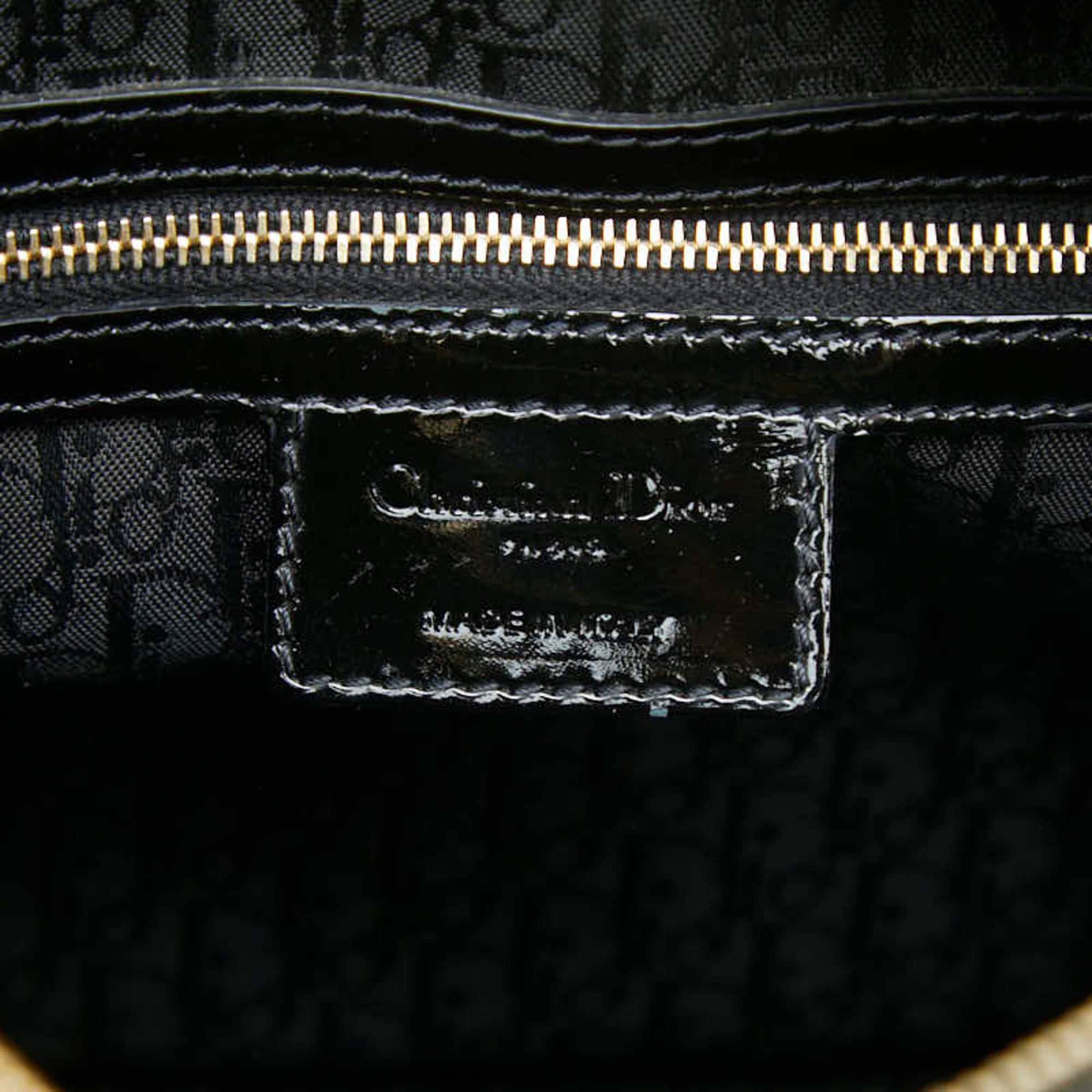 Christian Dior Lady Dior Black Patent Leather Handbag Shoulder Bag (Pre-Owned)