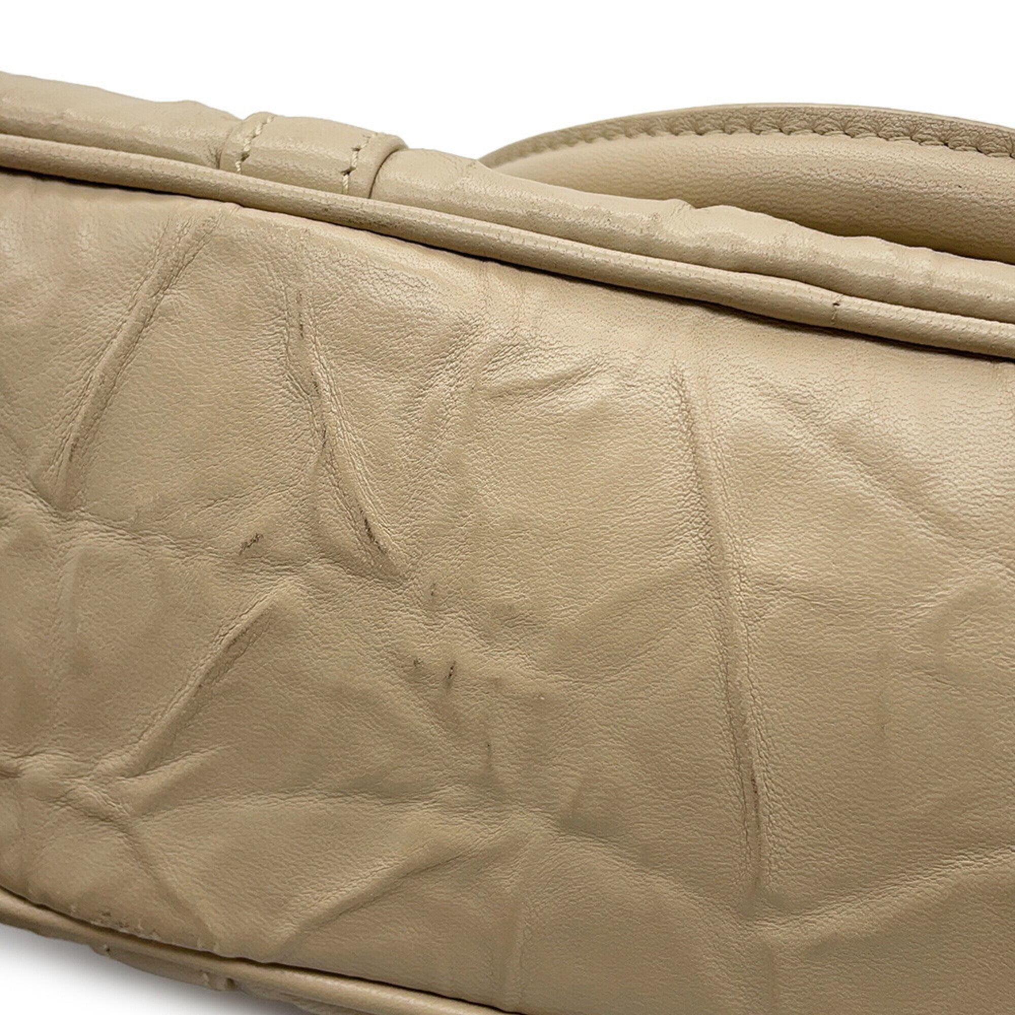 Prada Beige Leather Handbag Shoulder Bag (Pre-Owned)
