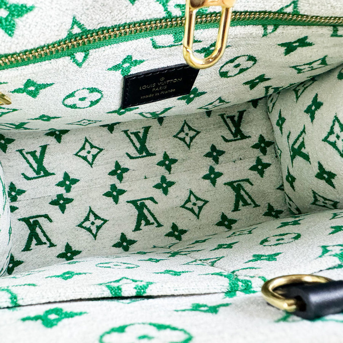 Louis Vuitton Black Green Jacquard Handbag Shoulder Bag (Pre-Owned)