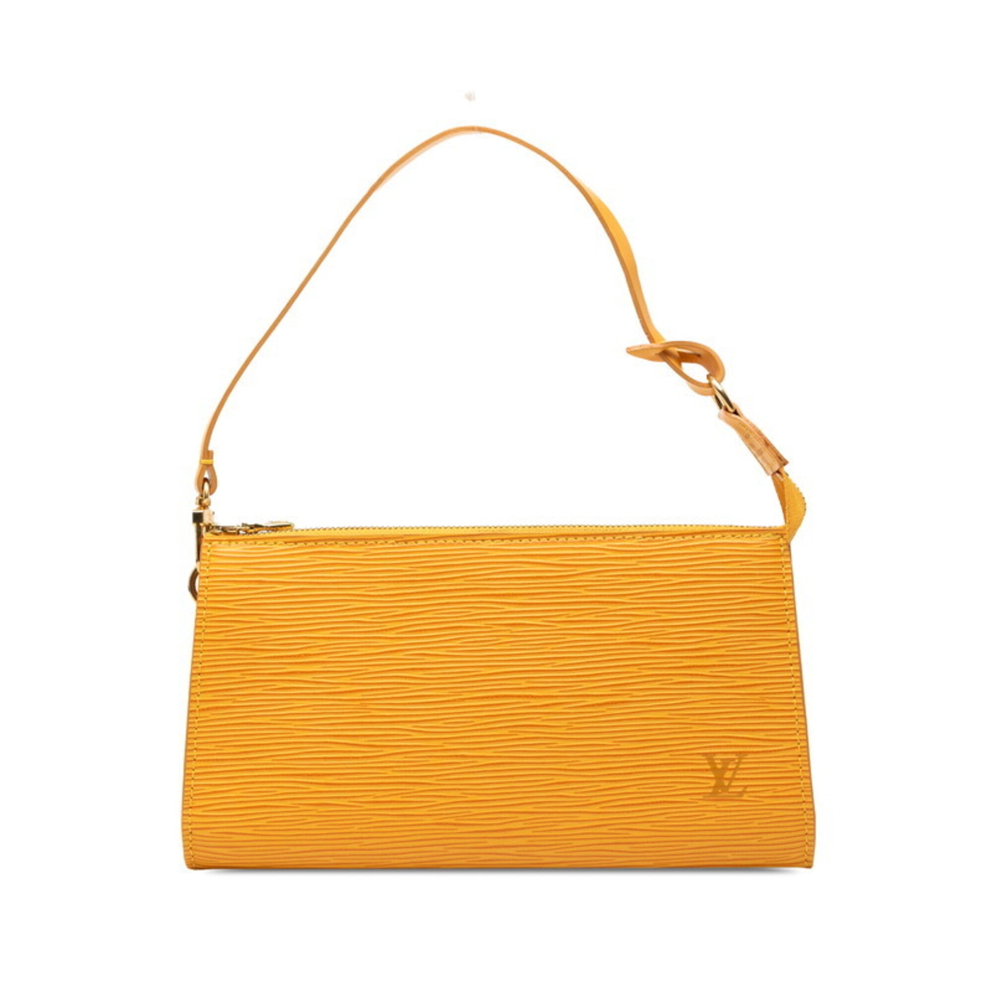 Louis Vuitton Yellow Leather Handbag Pochette Pouch (Pre-Owned)