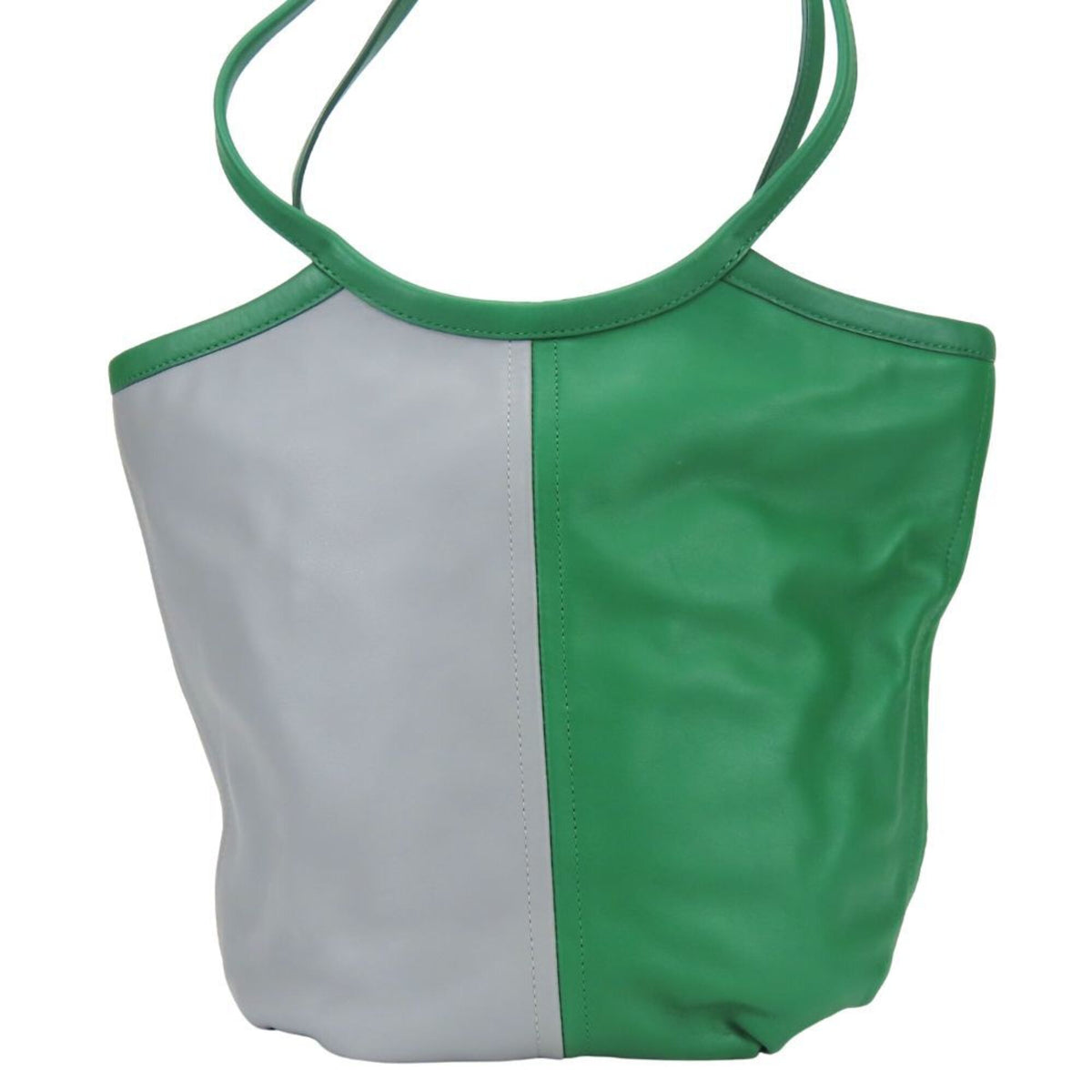 Coach Gray Green Leather Tote Bag (Pre-Owned)