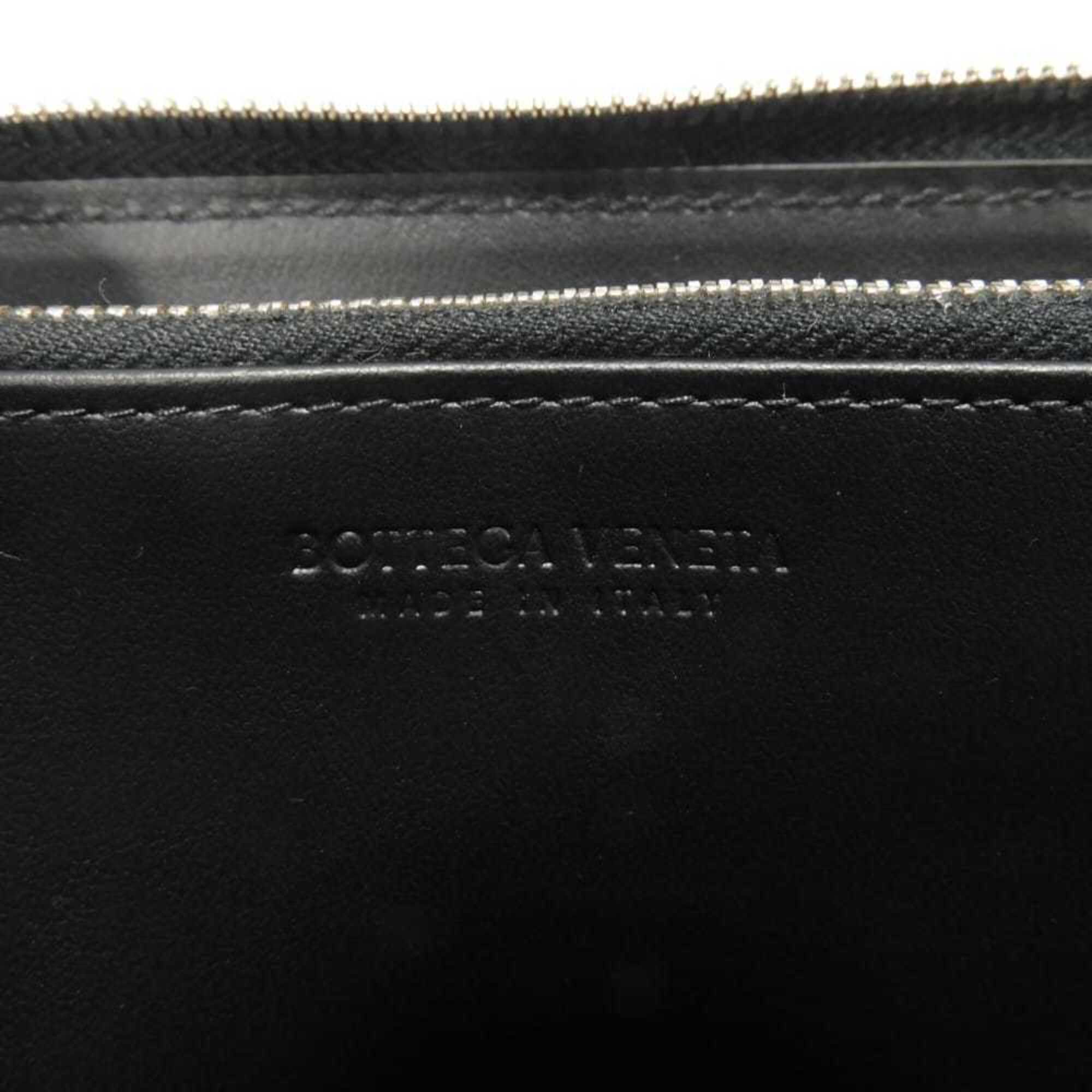 Bottega Veneta Black Intrecciato Long Wallet (Bi-Fold) (Pre-Owned)
