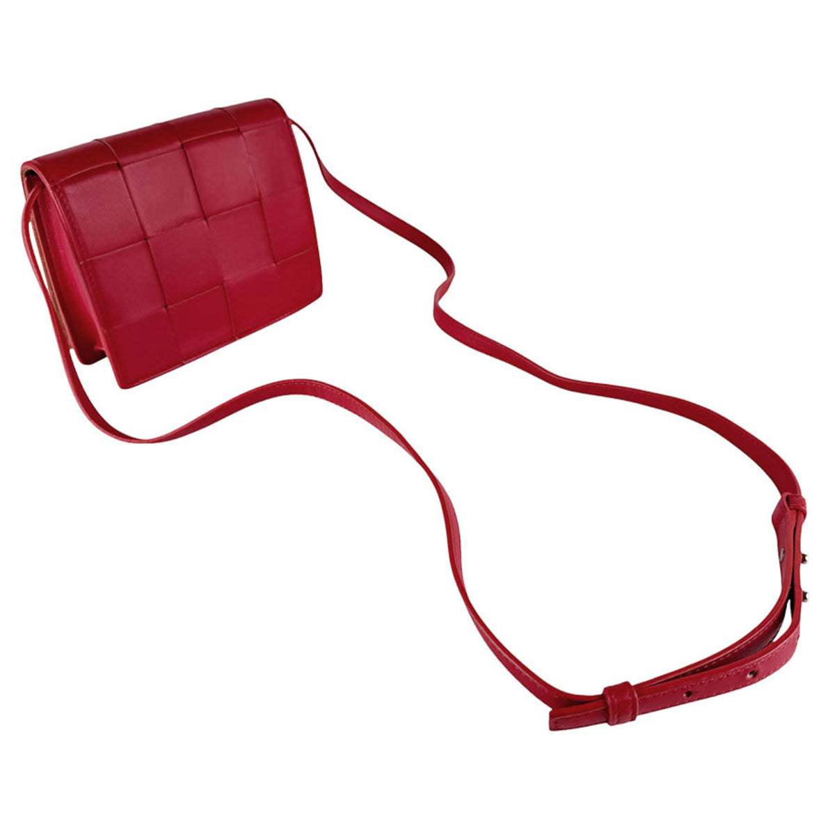 Bottega Veneta Red Color Leather Shoulder Bag (Pre-Owned)