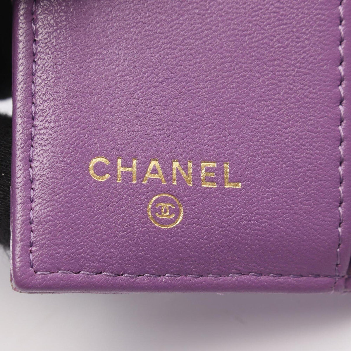 Chanel Purple Leather Wallet (Tri-Fold) (Pre-Owned)