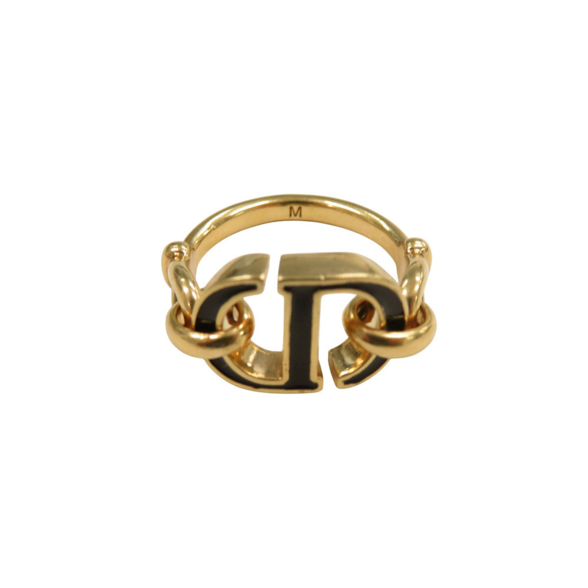 Christian Dior Gold Gold Plating Band Ring (Pre-Owned)