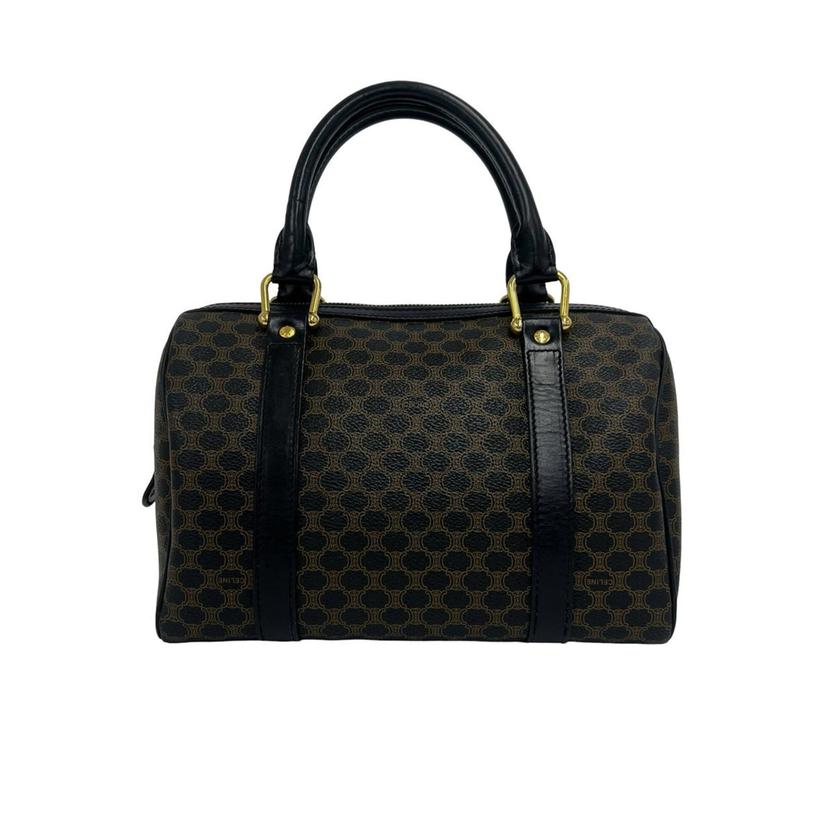 Celine Black Leather Pvc Boston Bag Handbag (Pre-Owned)