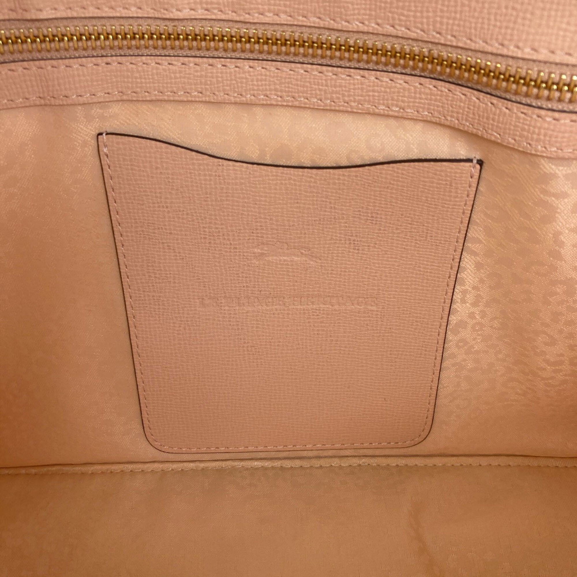 Longchamp Le Pliage Pink Leather Shoulder Bag (Pre-Owned)