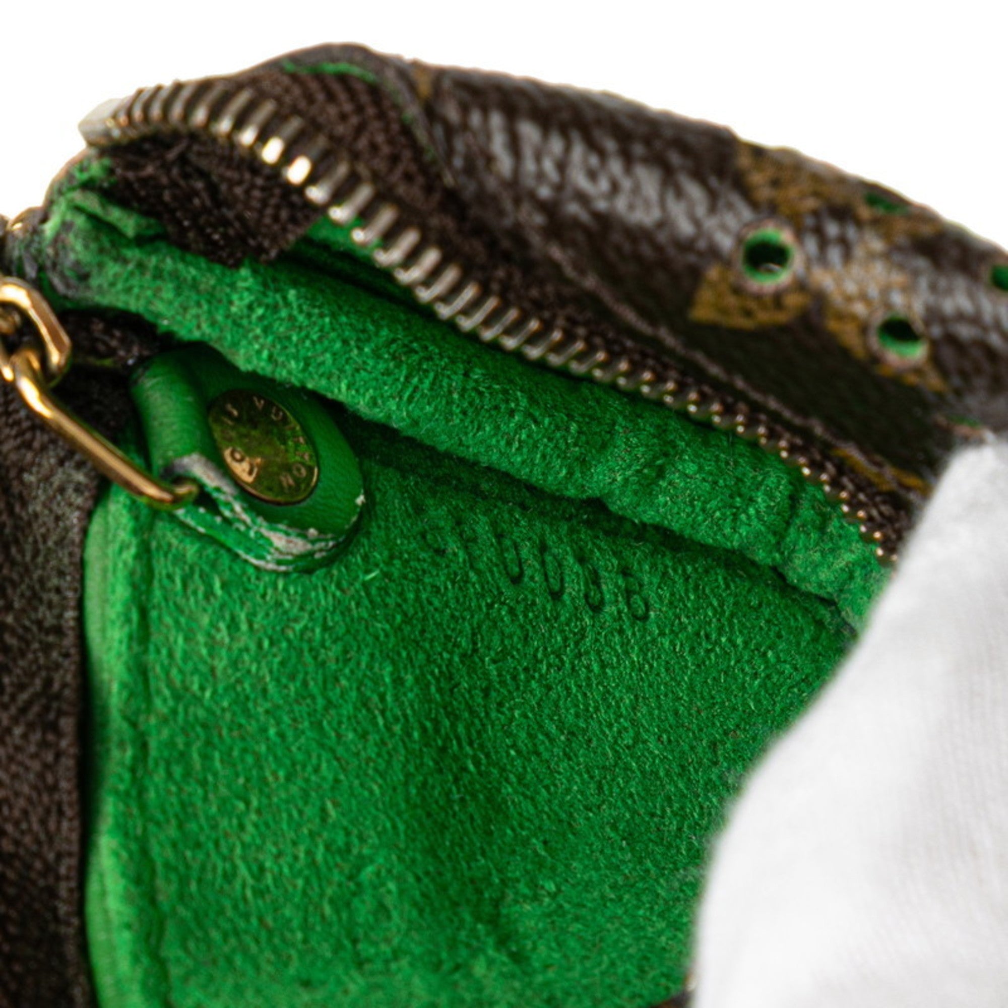 Louis Vuitton Monogram Perfo Brown Vert Pvc Leather Pochette (Pre-Owned)