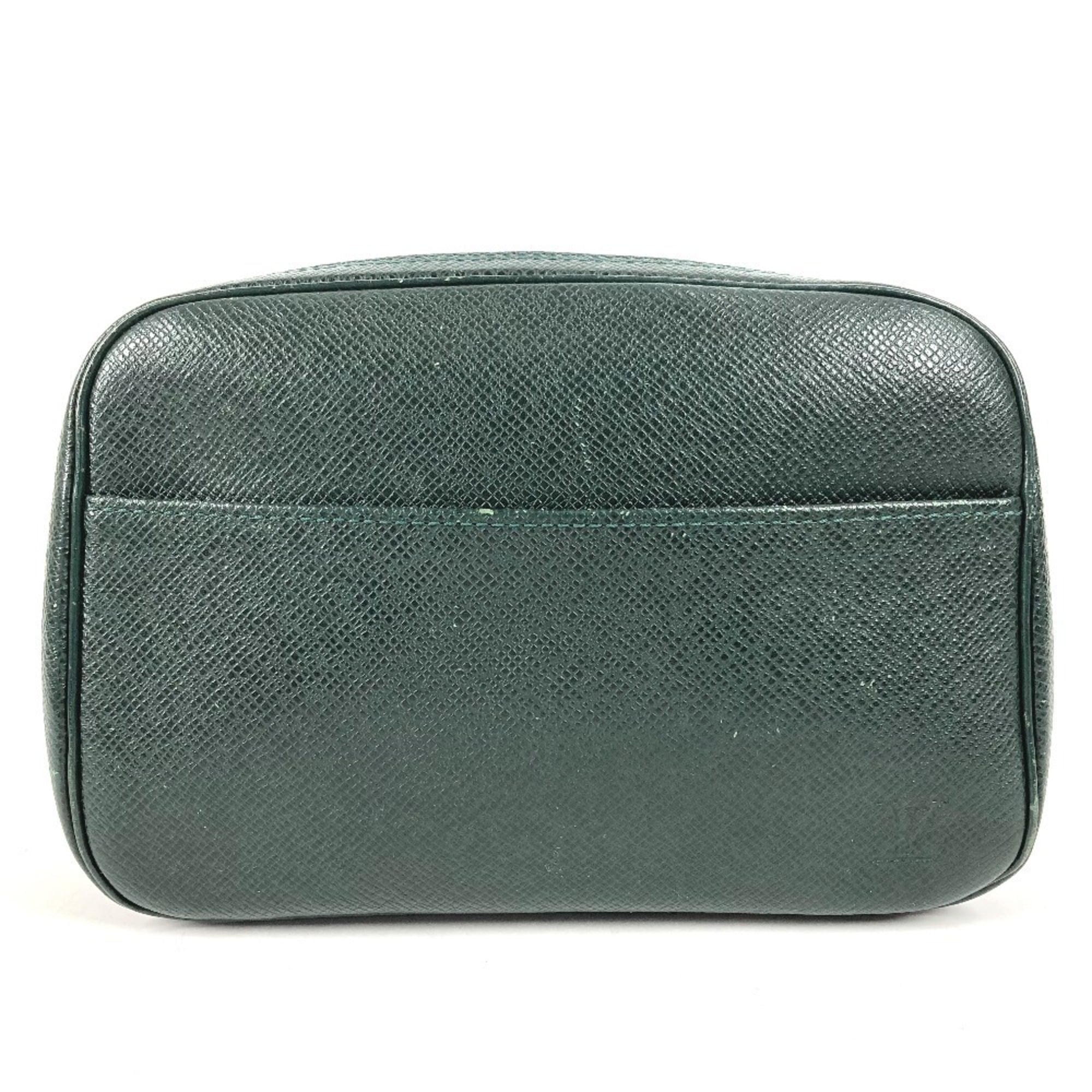 Louis Vuitton Taiga Episea Khaki Taiga Leather Clutch Bag Handbag (Pre-Owned)