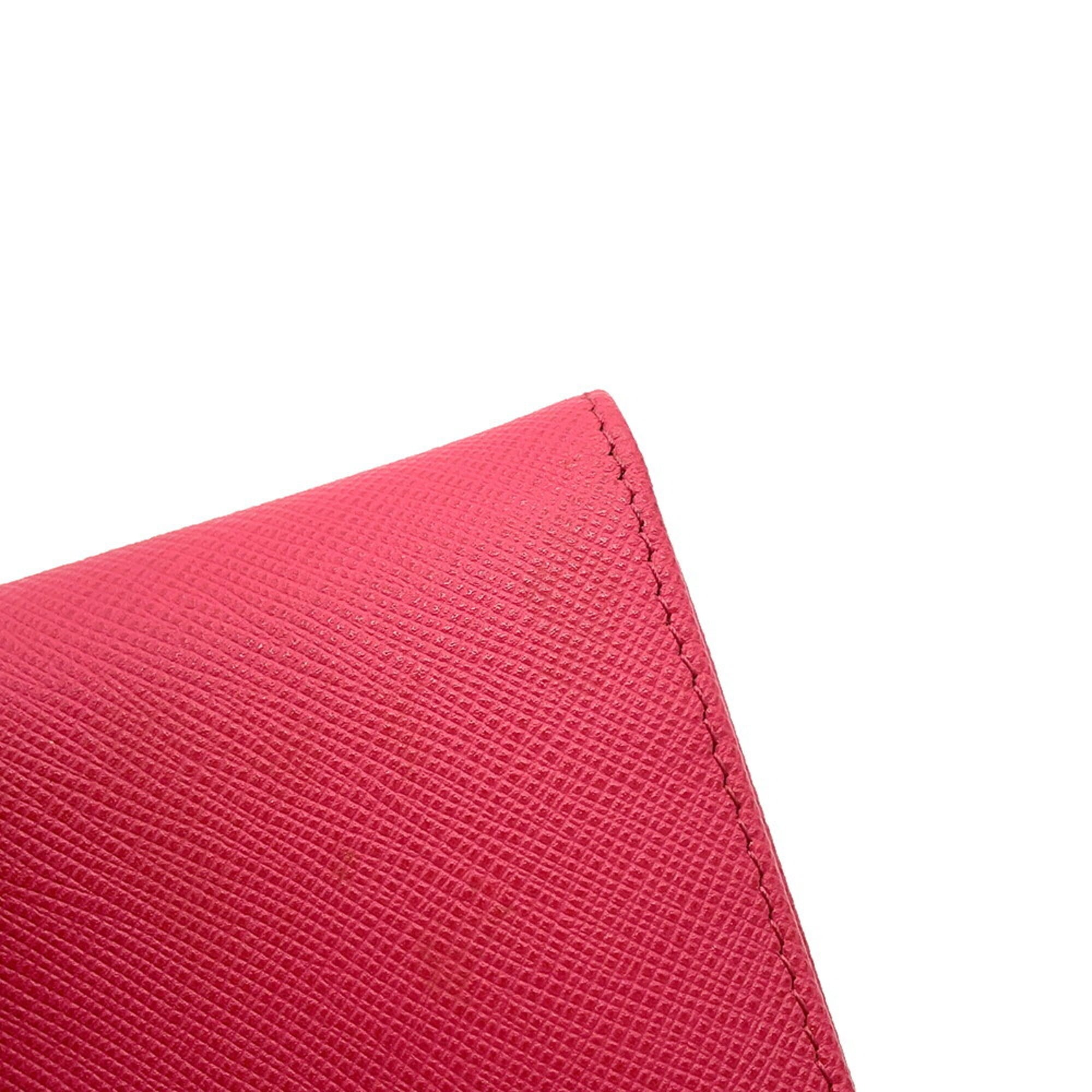 Prada Pink Leather Wallet (Tri-Fold) (Pre-Owned)