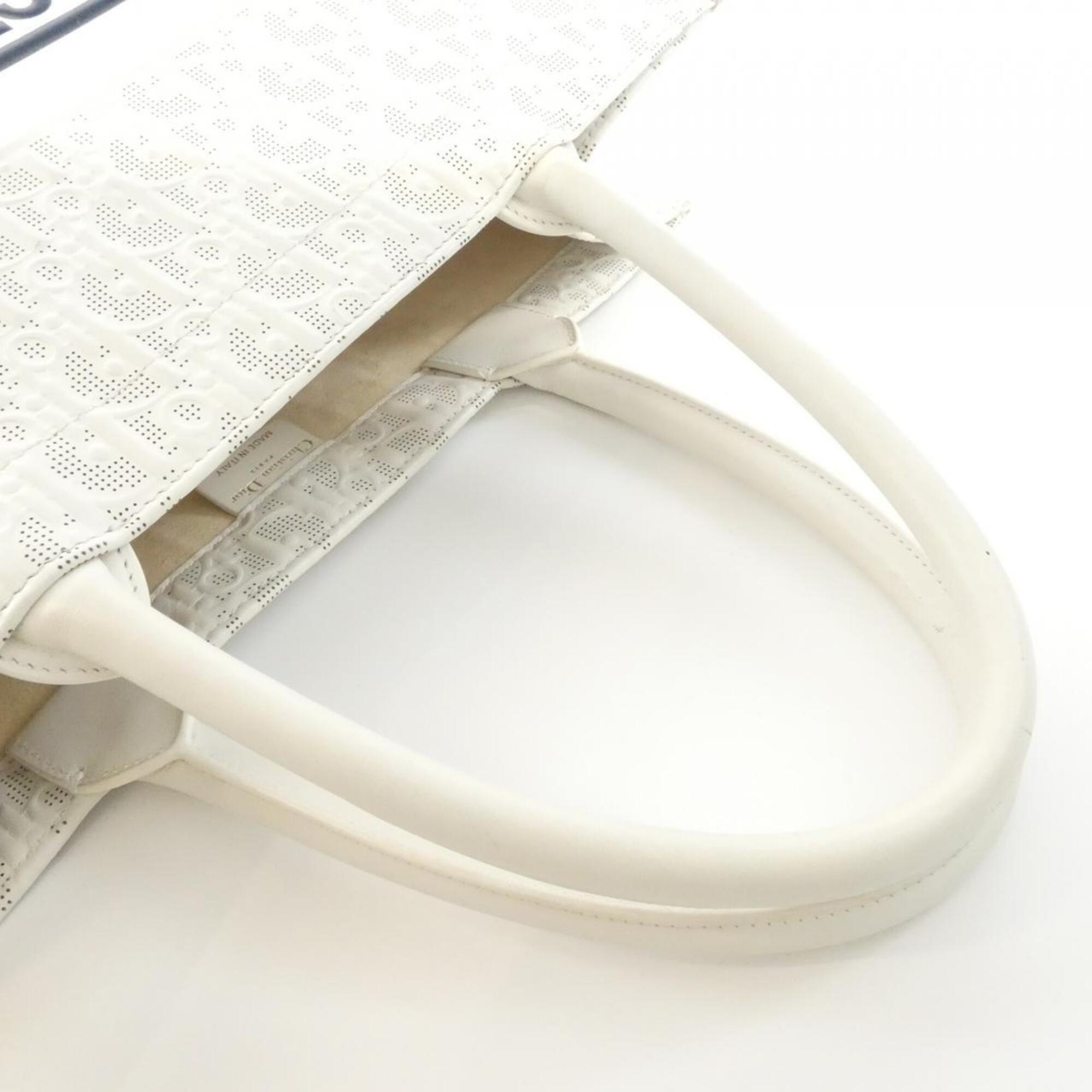 Christian Dior Navy White Leather Handbag (Pre-Owned)