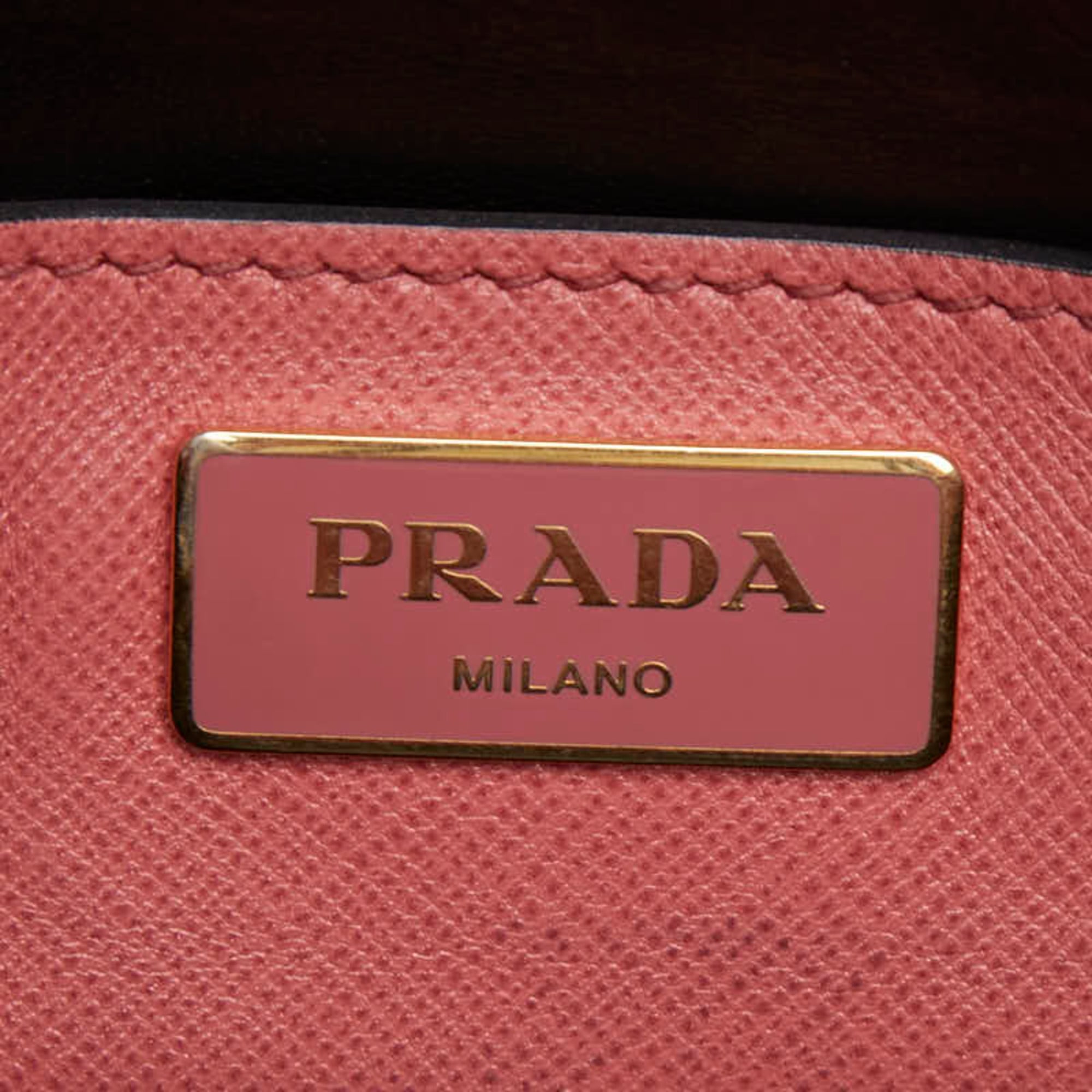 Prada Pink Leather Handbag Shoulder Bag (Pre-Owned)