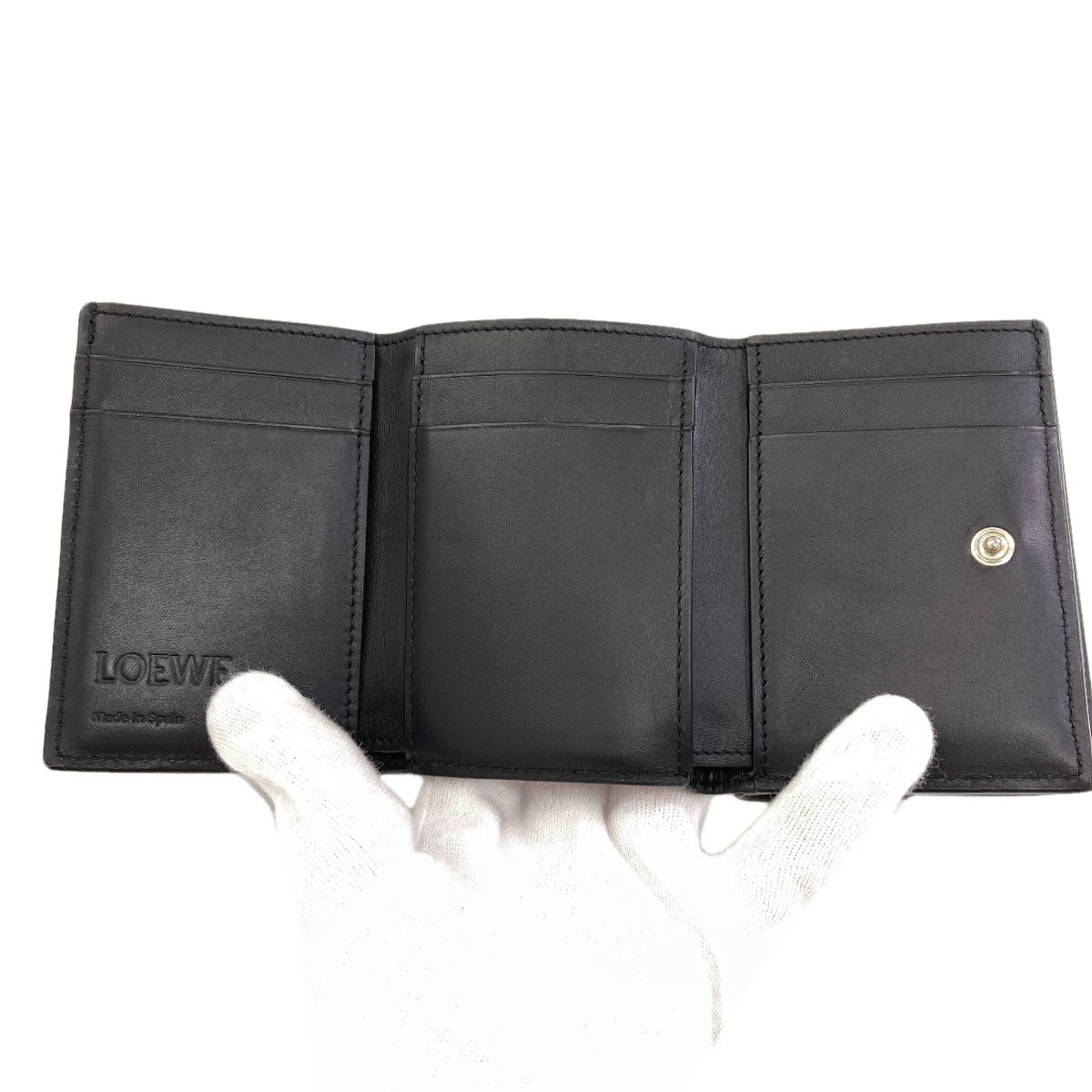 Loewe Black Leather Wallet (Tri-Fold) (Pre-Owned)