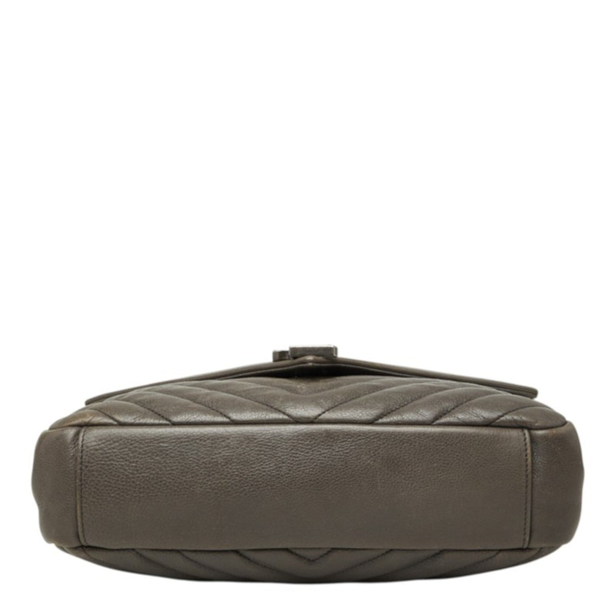 Saint Laurent Brown Gray Leather Handbag Shoulder Bag (Pre-Owned)