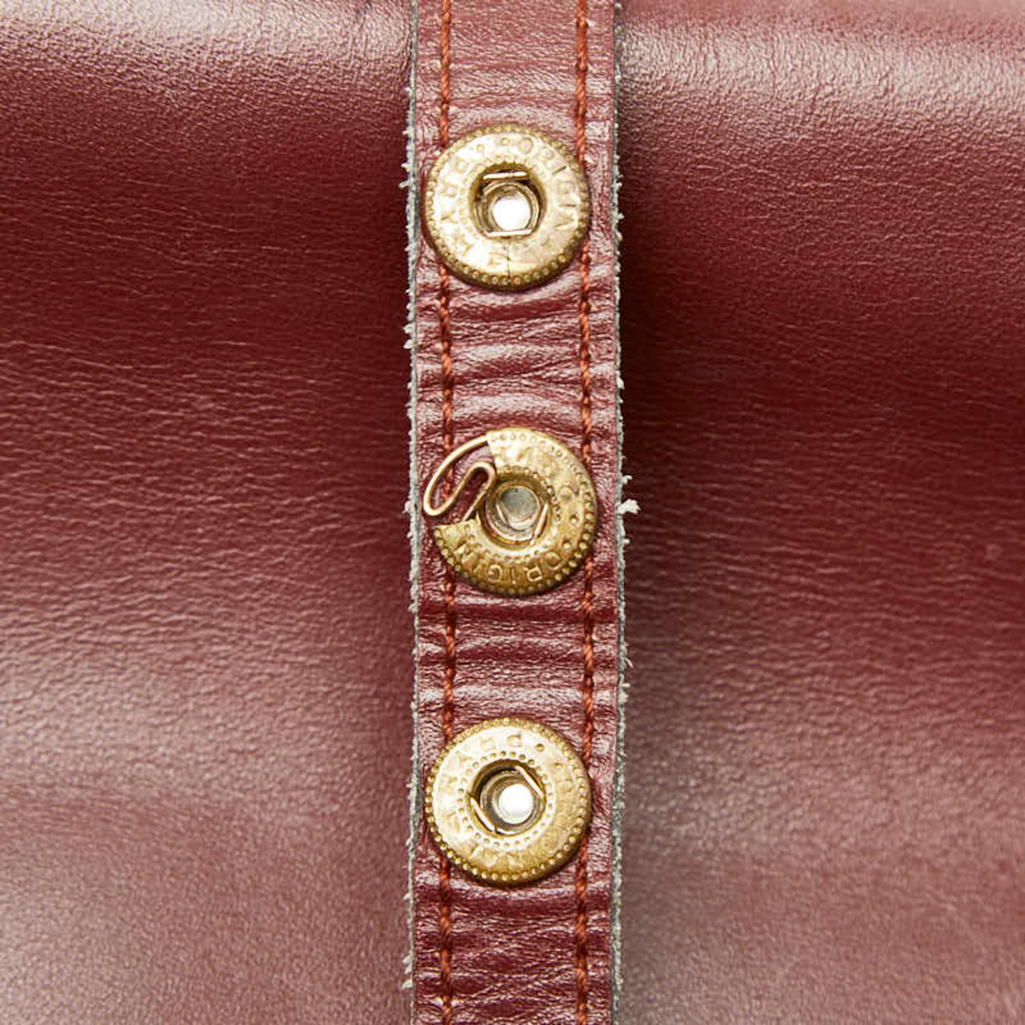 Cartier Must Bordeaux Wine Red Leather Shoulder Bag (Pre-Owned)