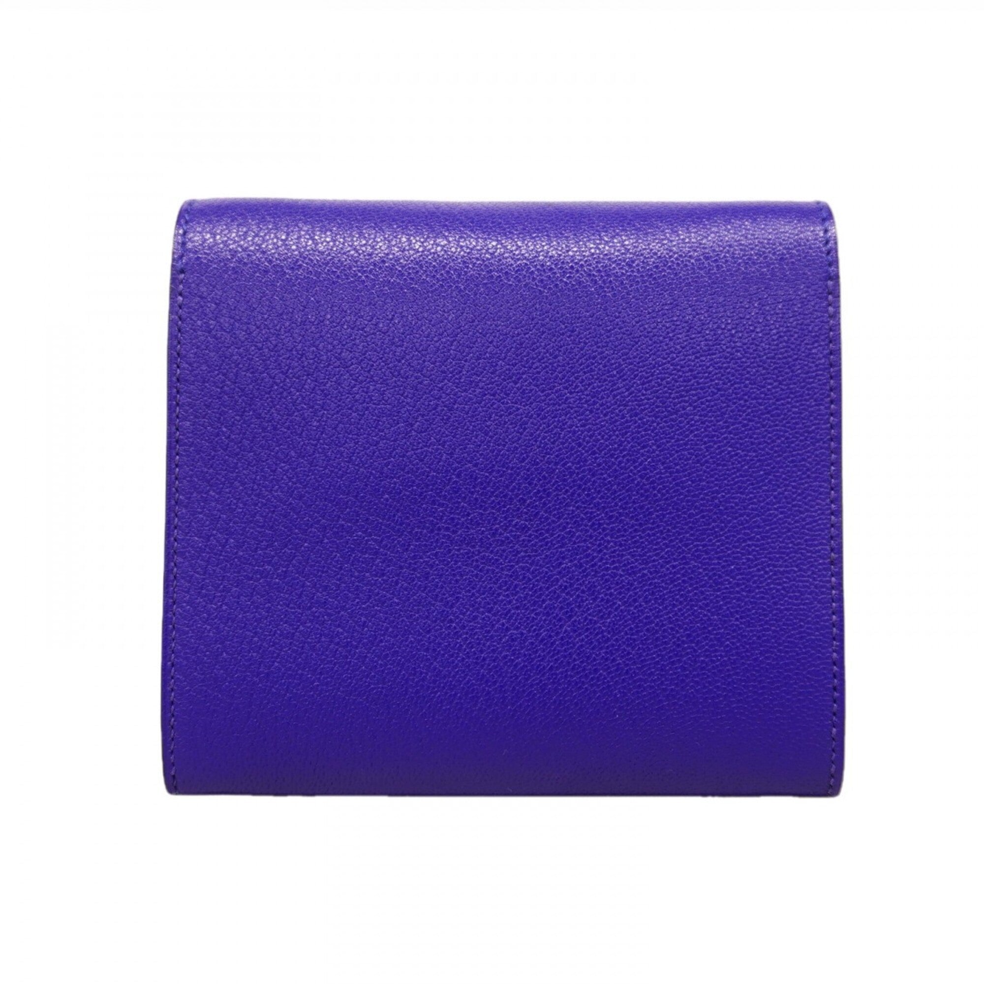 Hermes Blue Electric Evercalf Leather Chain/Shoulder Wallet (Pre-Owned)