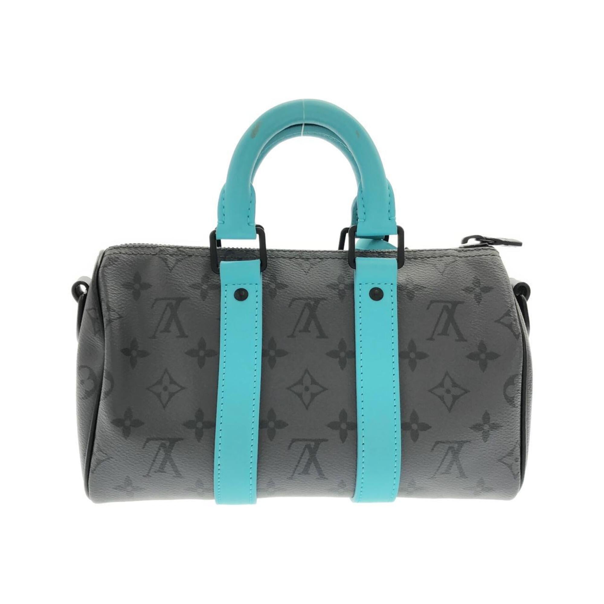 Louis Vuitton Black Turquoise Coated Canvas Boston Bag (Pre-Owned)