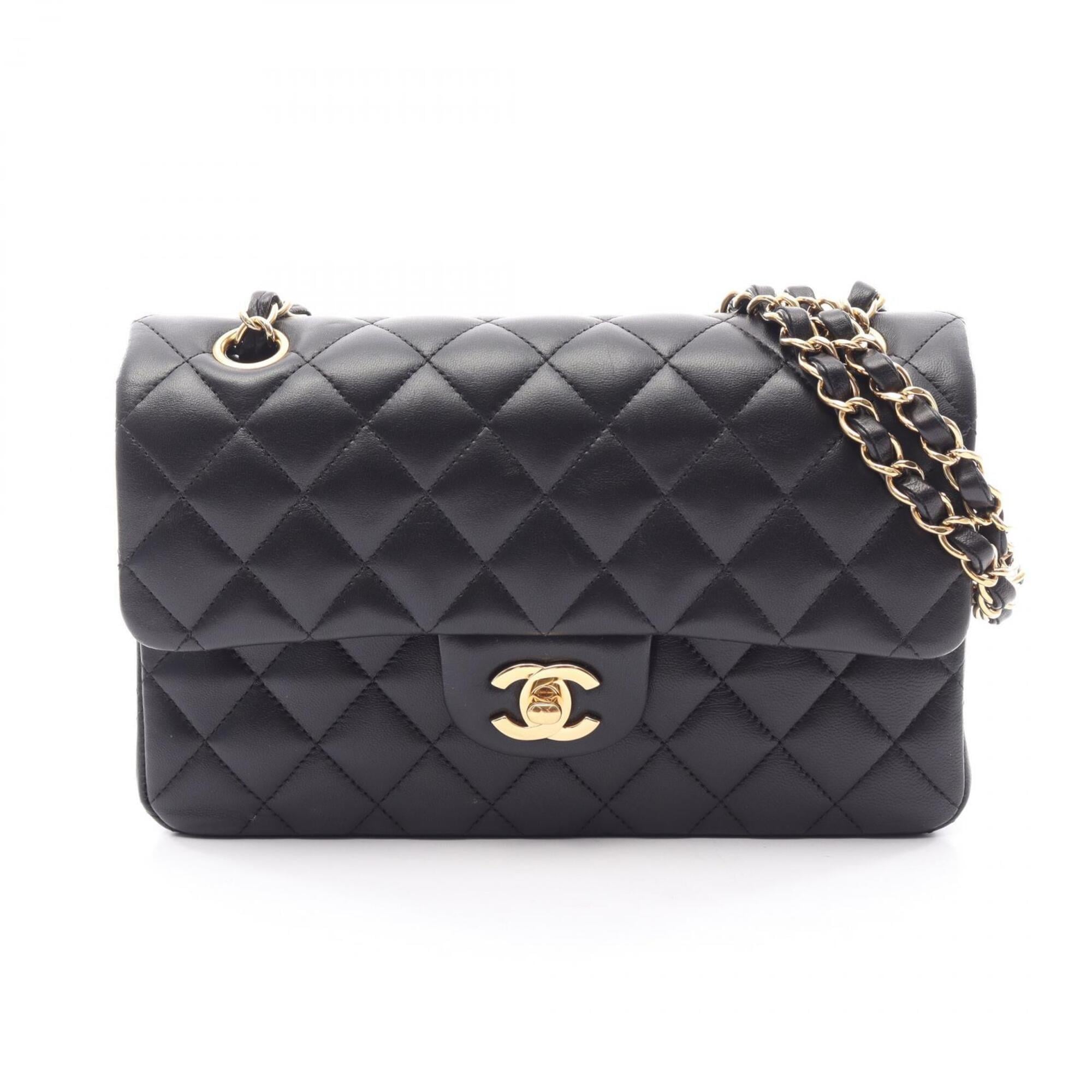 Chanel Black Leather Handbag Shoulder Bag (Pre-Owned)