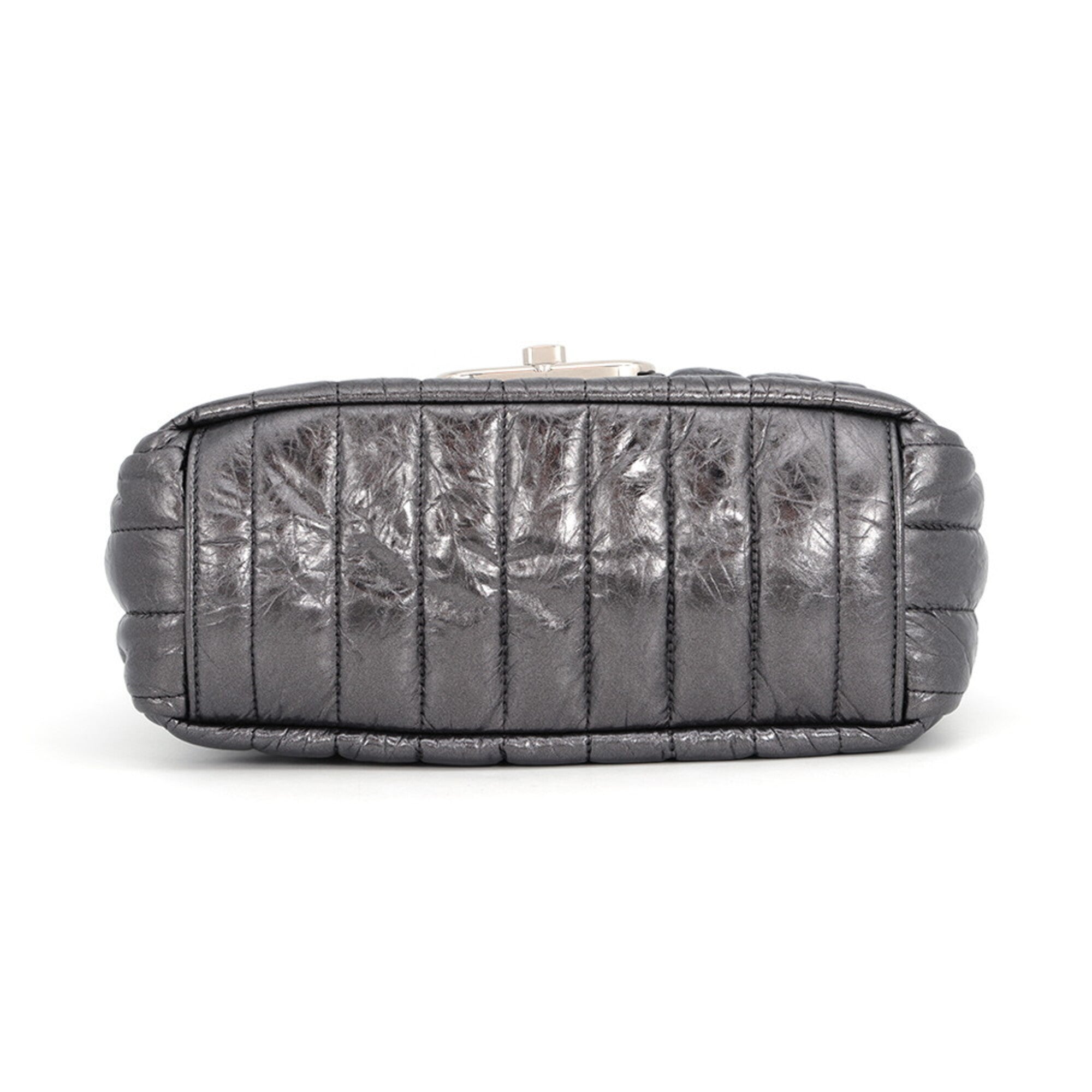 Balenciaga Metallic Gray Leather Shoulder Bag (Pre-Owned)
