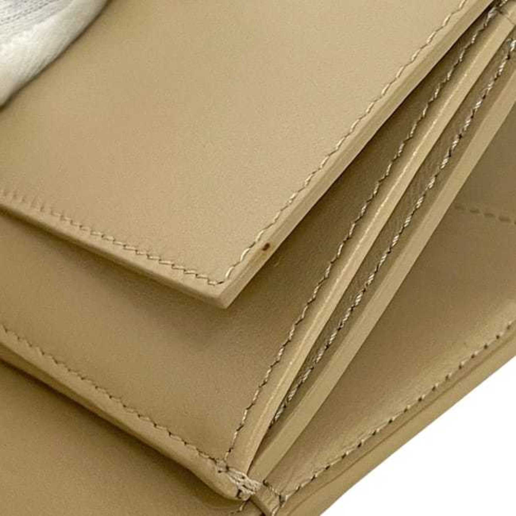 Celine Beige Leather Wallet (Tri-Fold) (Pre-Owned)