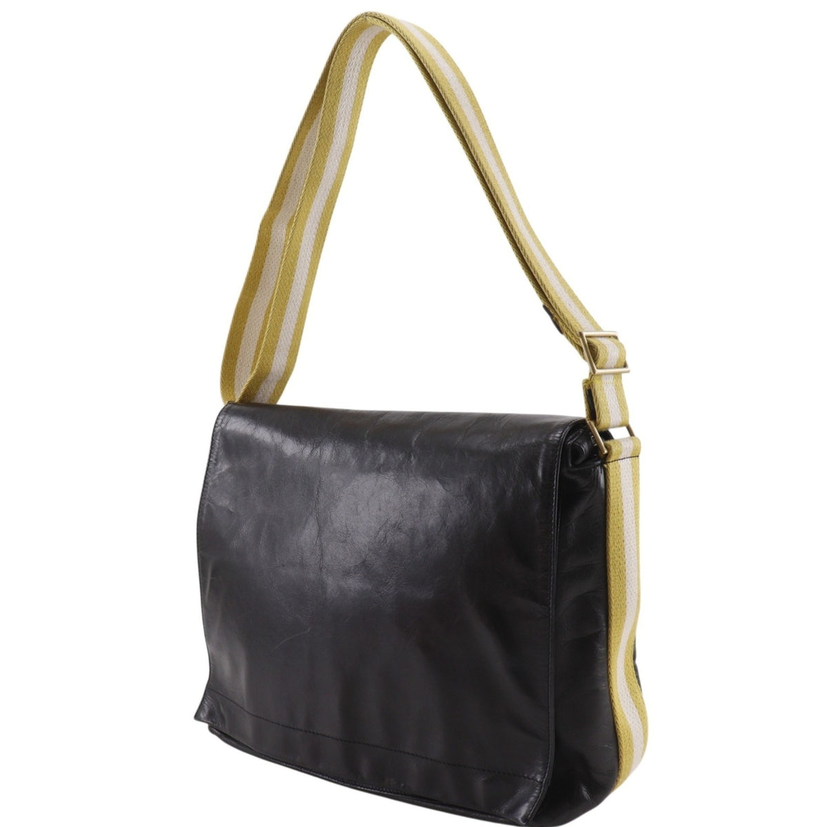 Bally Black Yellow Leather Shoulder Bag (Pre-Owned)