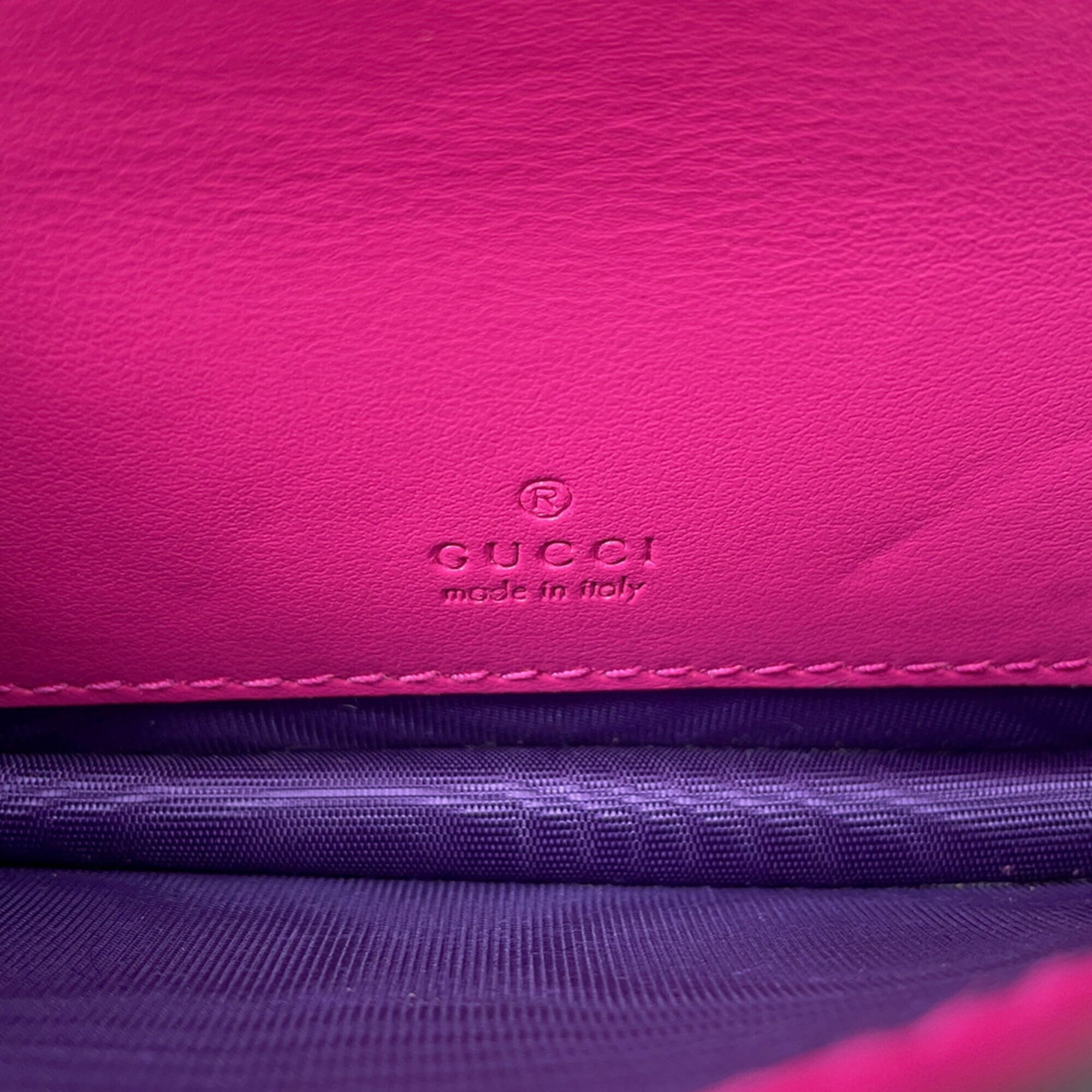 Gucci Pink Nylon Leather Handbag Shoulder Bag (Pre-Owned)