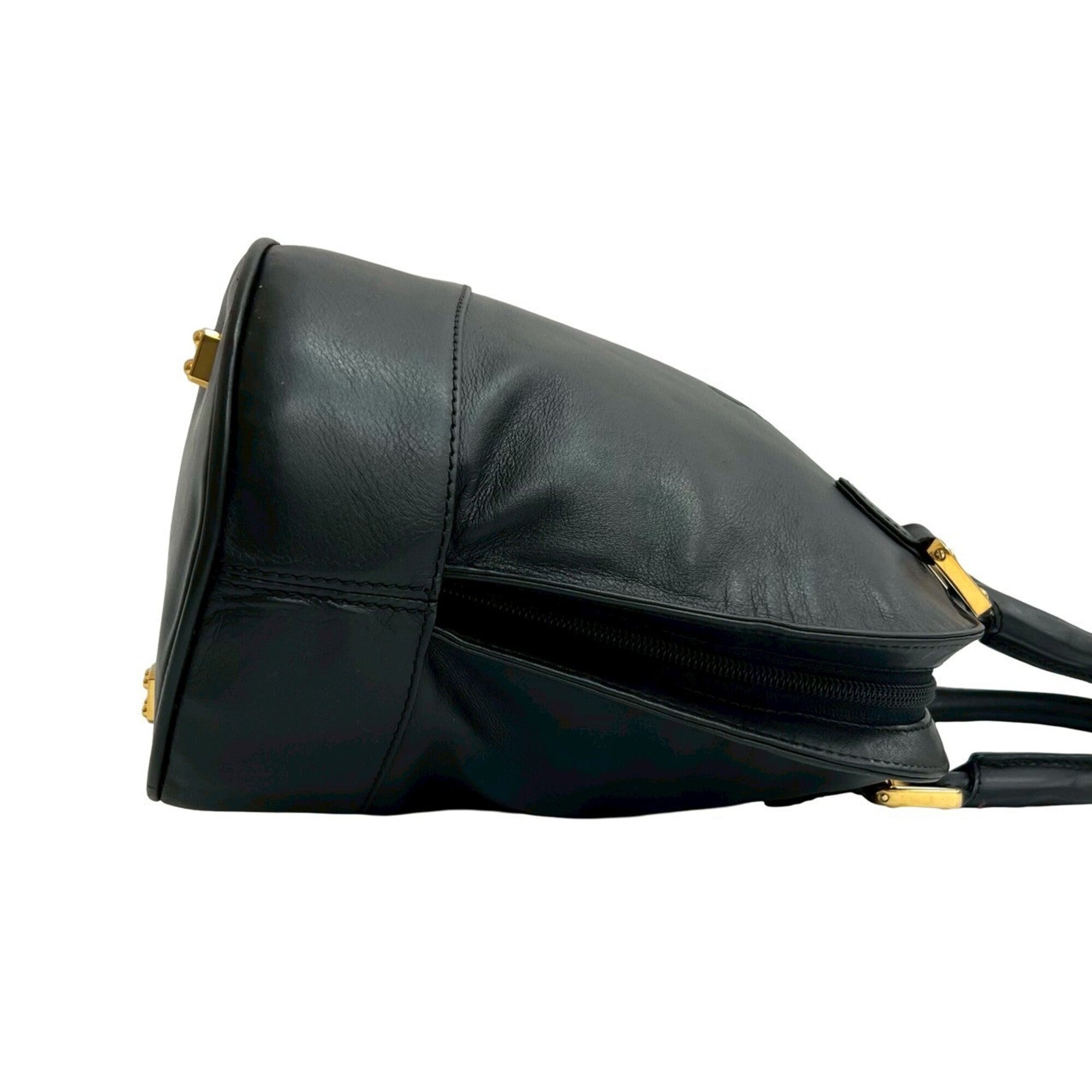 Loewe Black Leather Boston Bag Handbag Tote Bag (Pre-Owned)