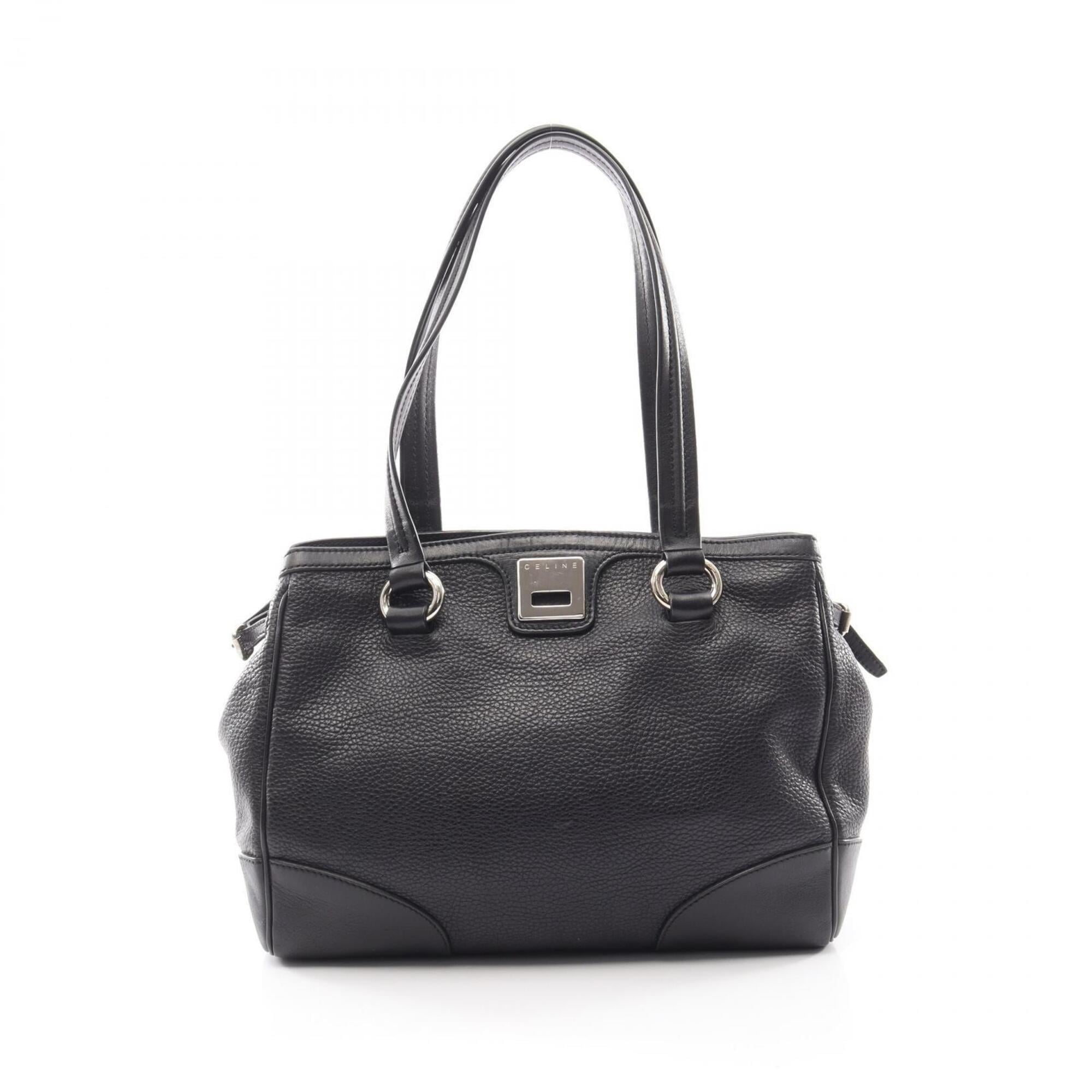 Celine Black Leather Handbag Tote Bag (Pre-Owned)