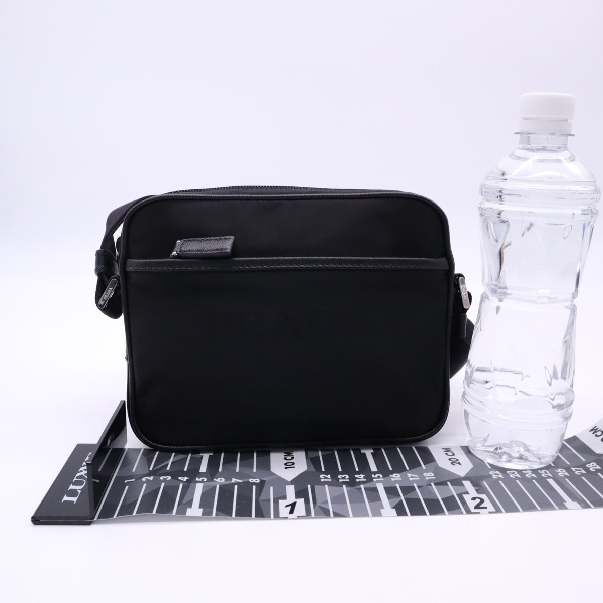 Prada Saffiano Black Nylon Shoulder Bag (Pre-Owned)