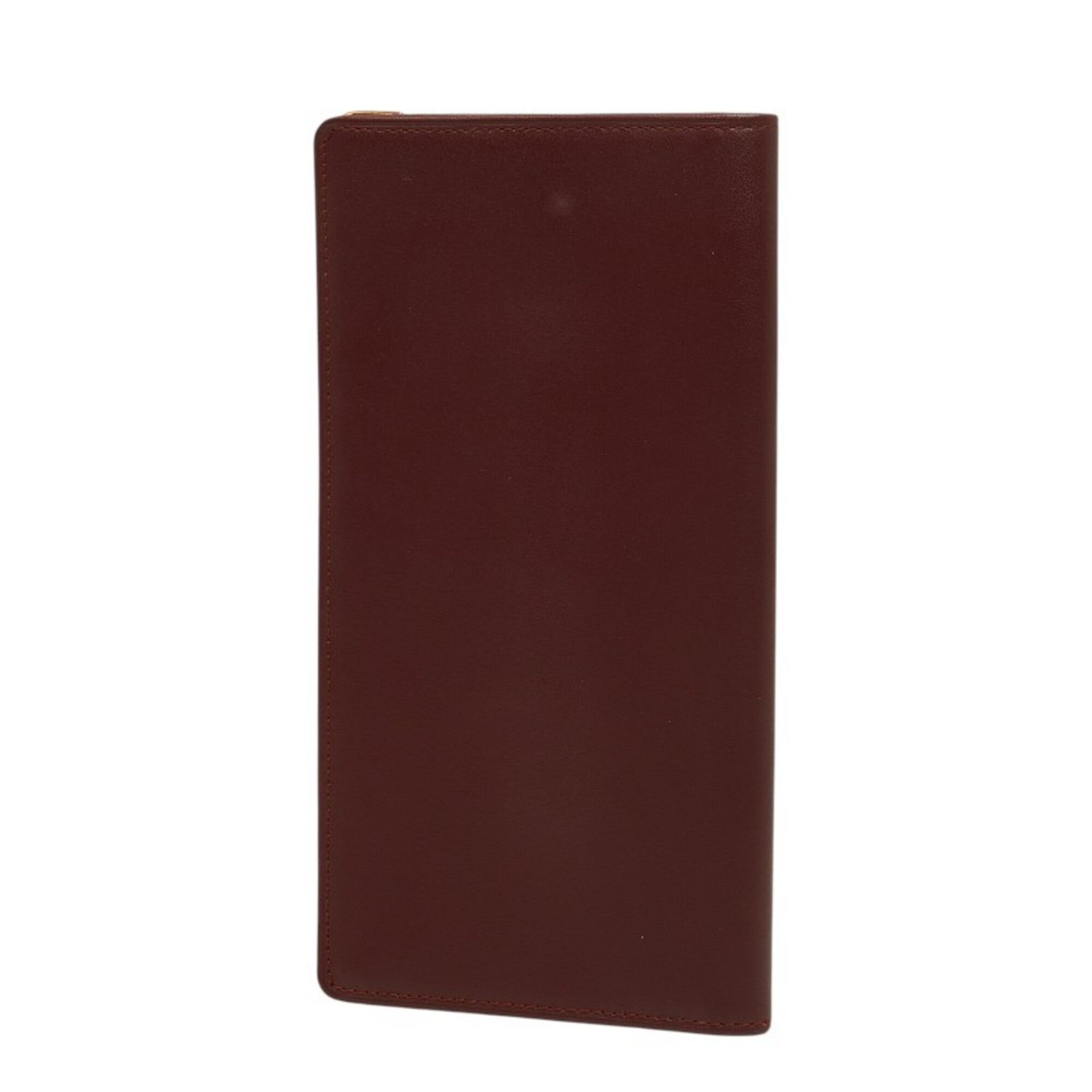Cartier Must Bordeaux Leather Long Wallet (Bi-Fold) (Pre-Owned)