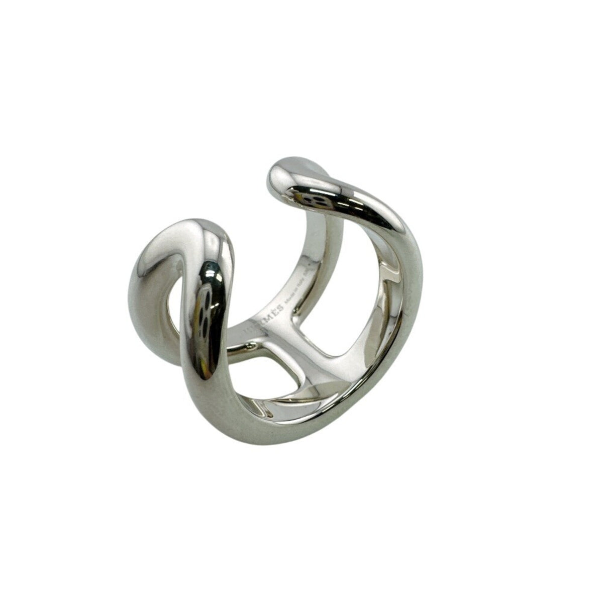 Hermes Silver Silver 925 Band Ring (Pre-Owned)