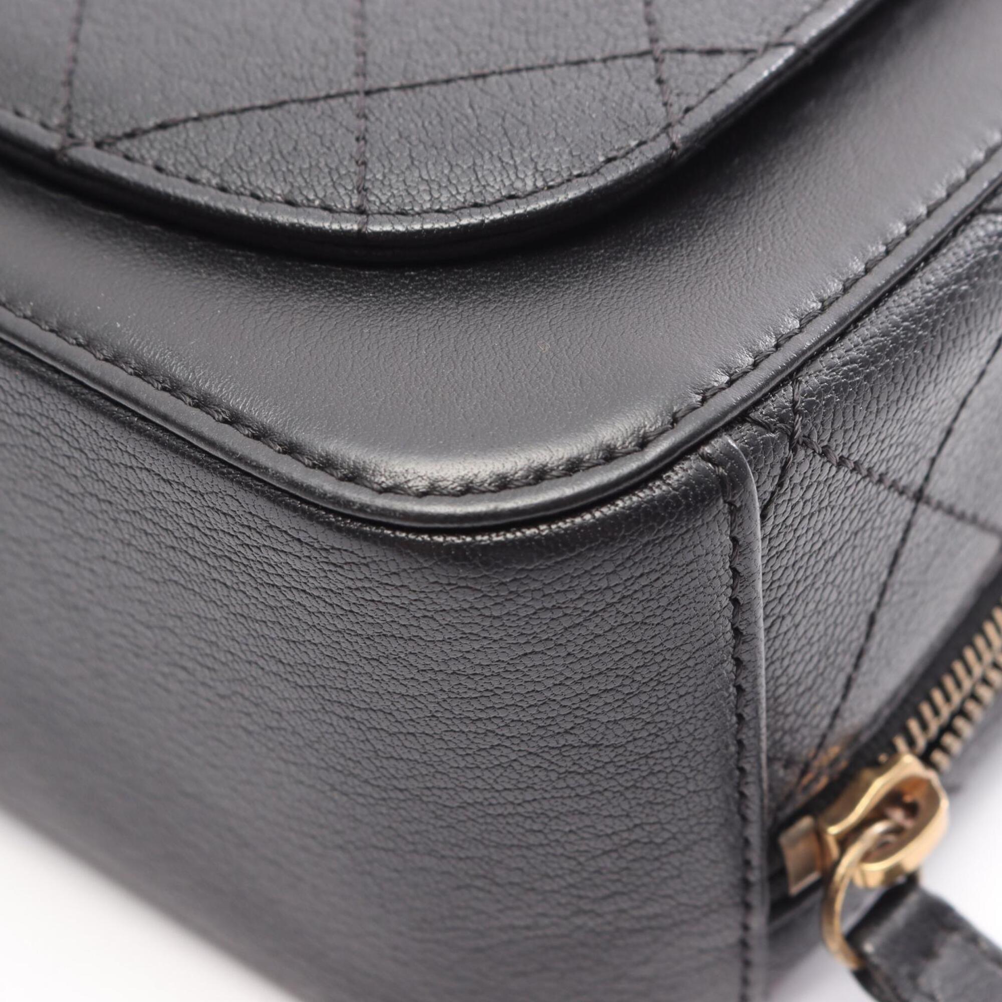 Chanel Black Leather Handbag Shoulder Bag Vanity Bag (Pre-Owned)