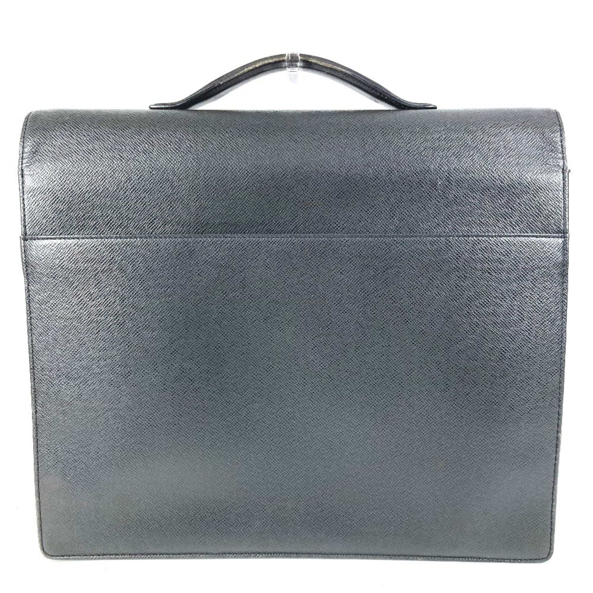 Louis Vuitton Ardoise Black Taiga Leather Briefcase Handbag (Pre-Owned)
