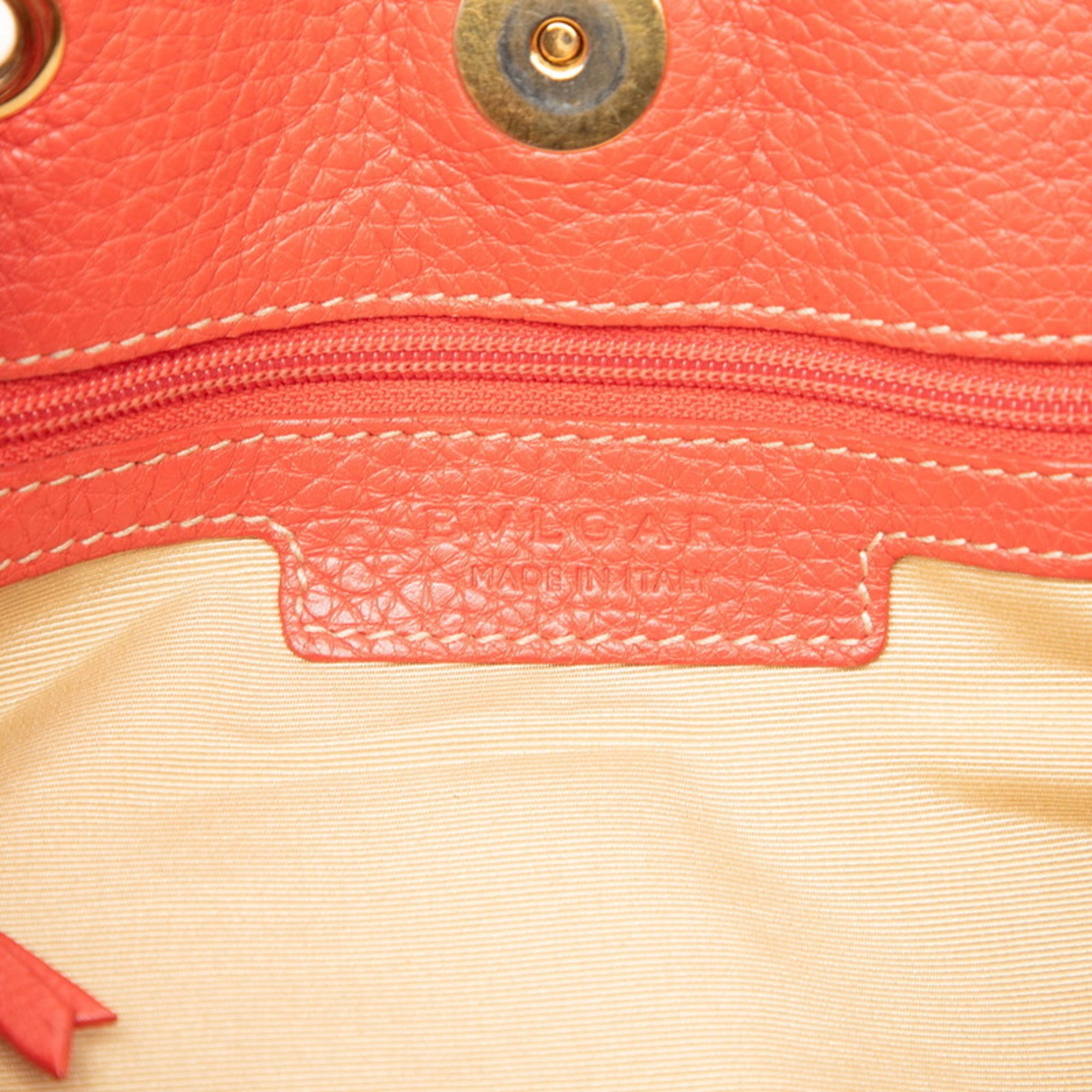 Bvlgari Beige Pink Canvas Leather Handbag Shoulder Bag (Pre-Owned)