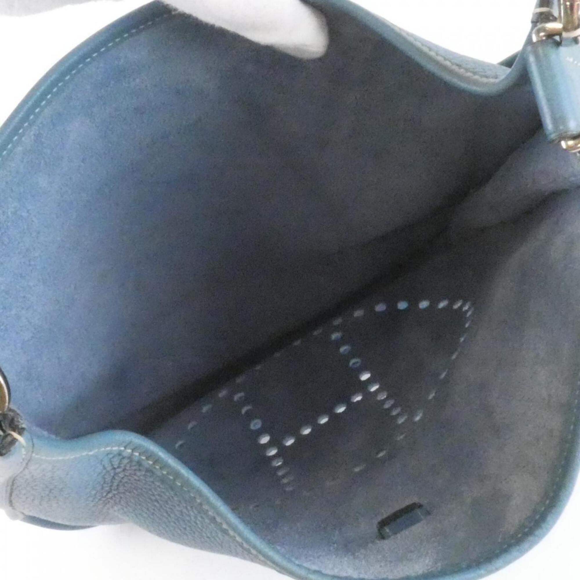 Hermes Blue Jean Taurillon Clemence Leather Shoulder Bag (Pre-Owned)