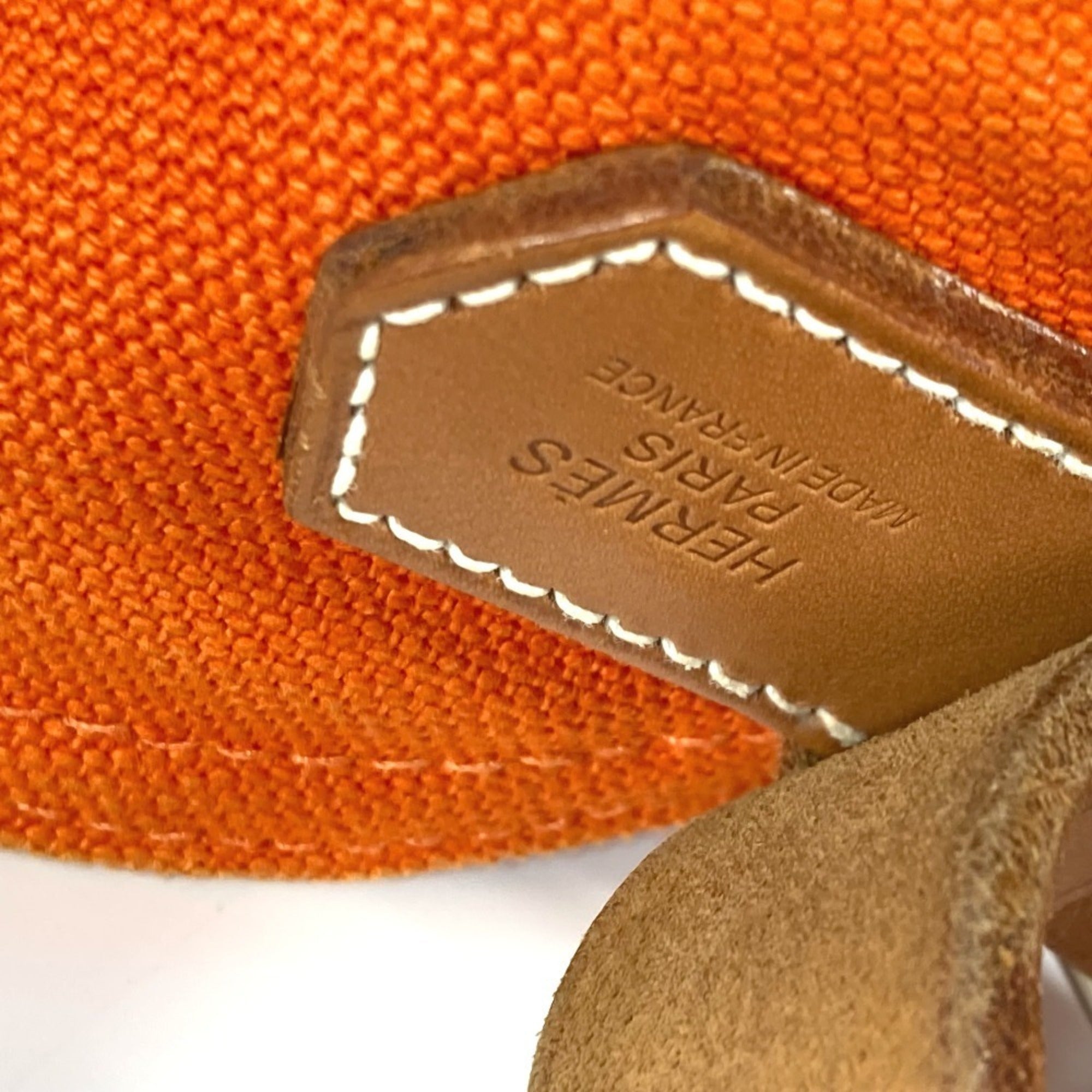 Hermes Marwari Orange Canvas Shoulder Bag (Pre-Owned)
