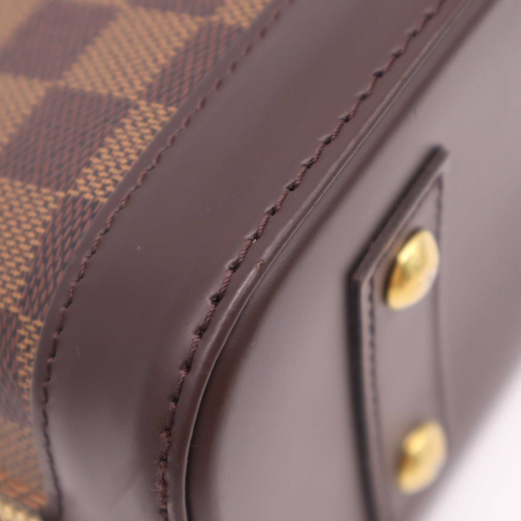 Louis Vuitton Damier Beige Brown Damier Canvas Coated Canvas Leather Handbag Pouch (Pre-Owned)