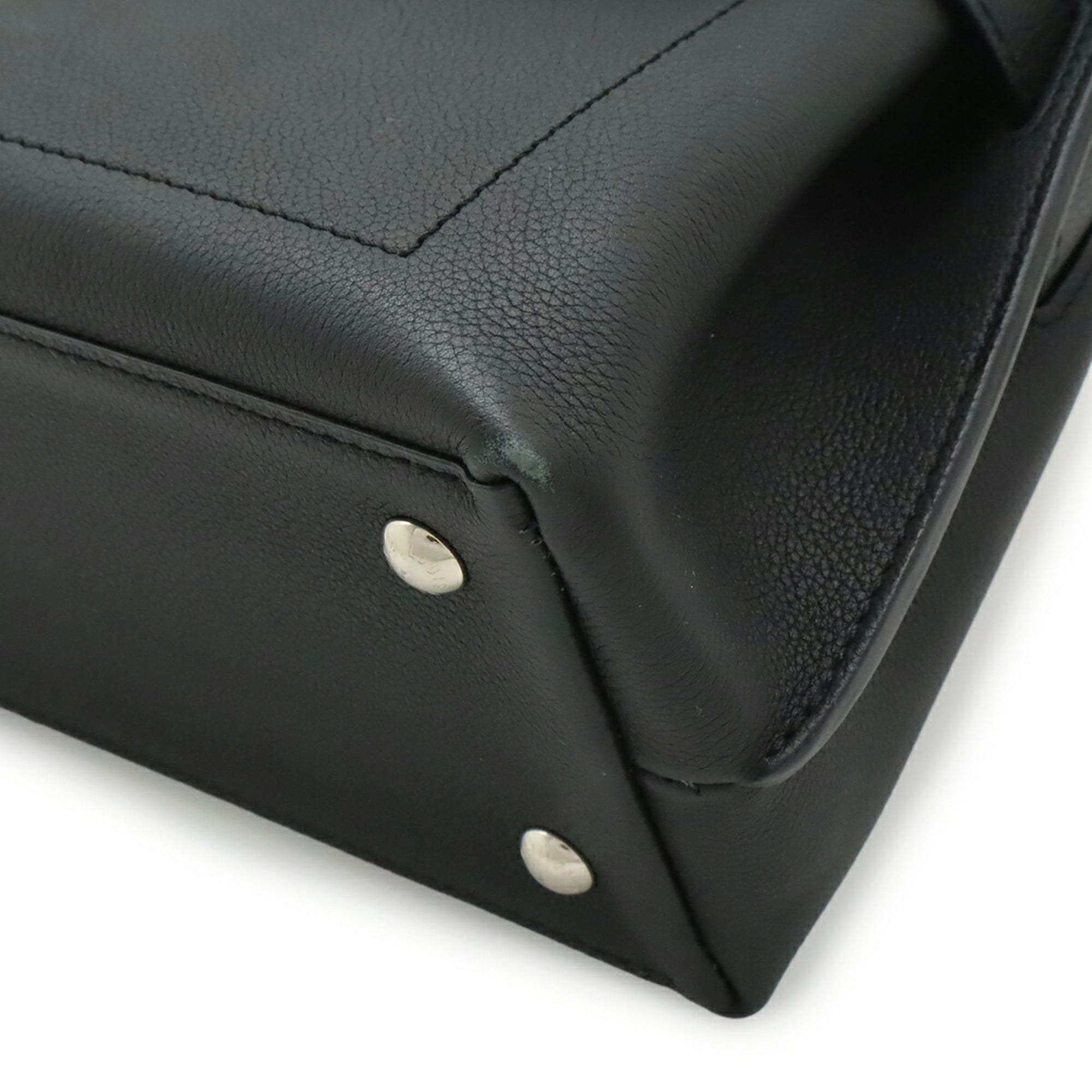 Louis Vuitton Black Noir White Leather Handbag Shoulder Bag (Pre-Owned)