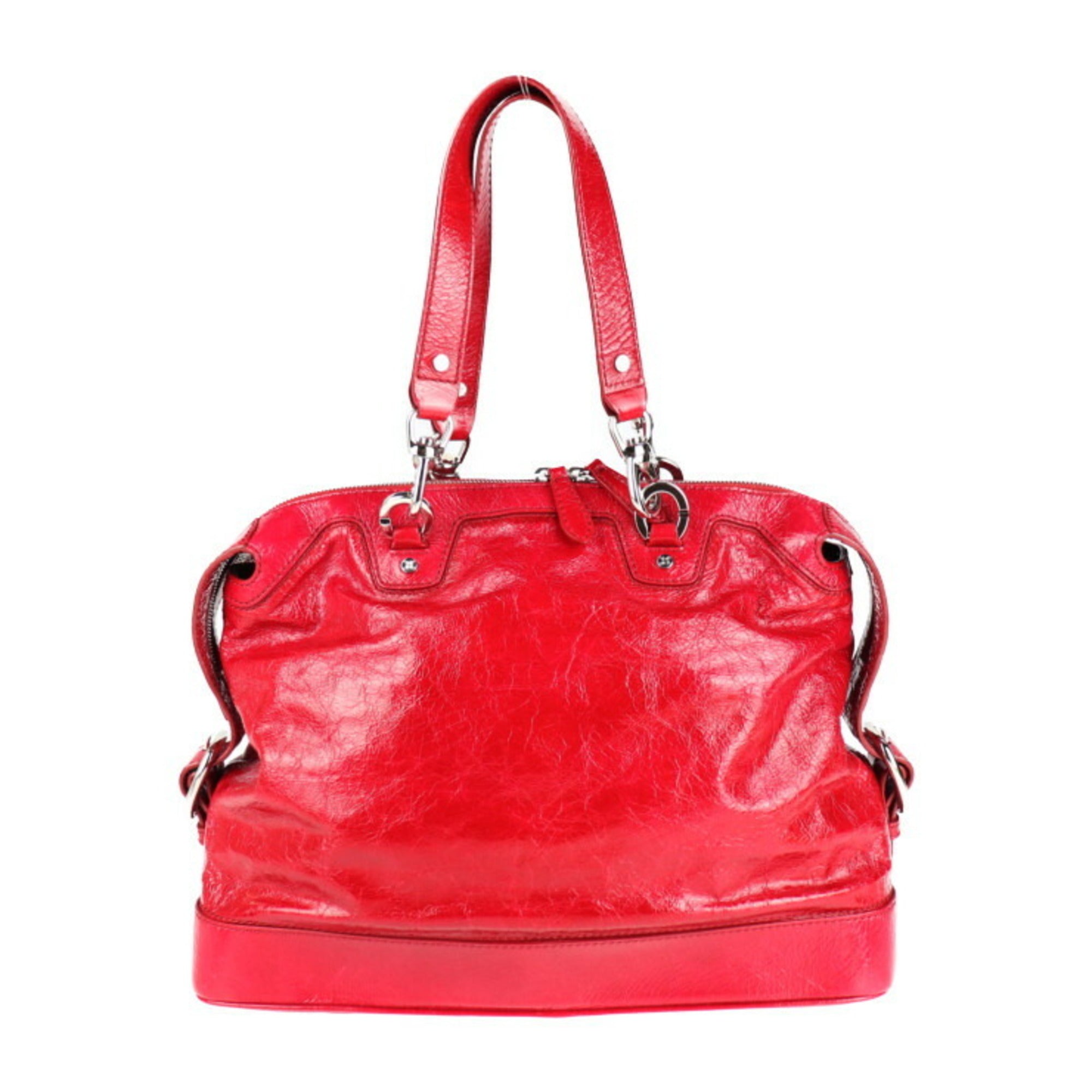 Celine Red Color Patent Leather Handbag Shopping Bag Shoulder Bag Tote Bag (Pre-Owned)