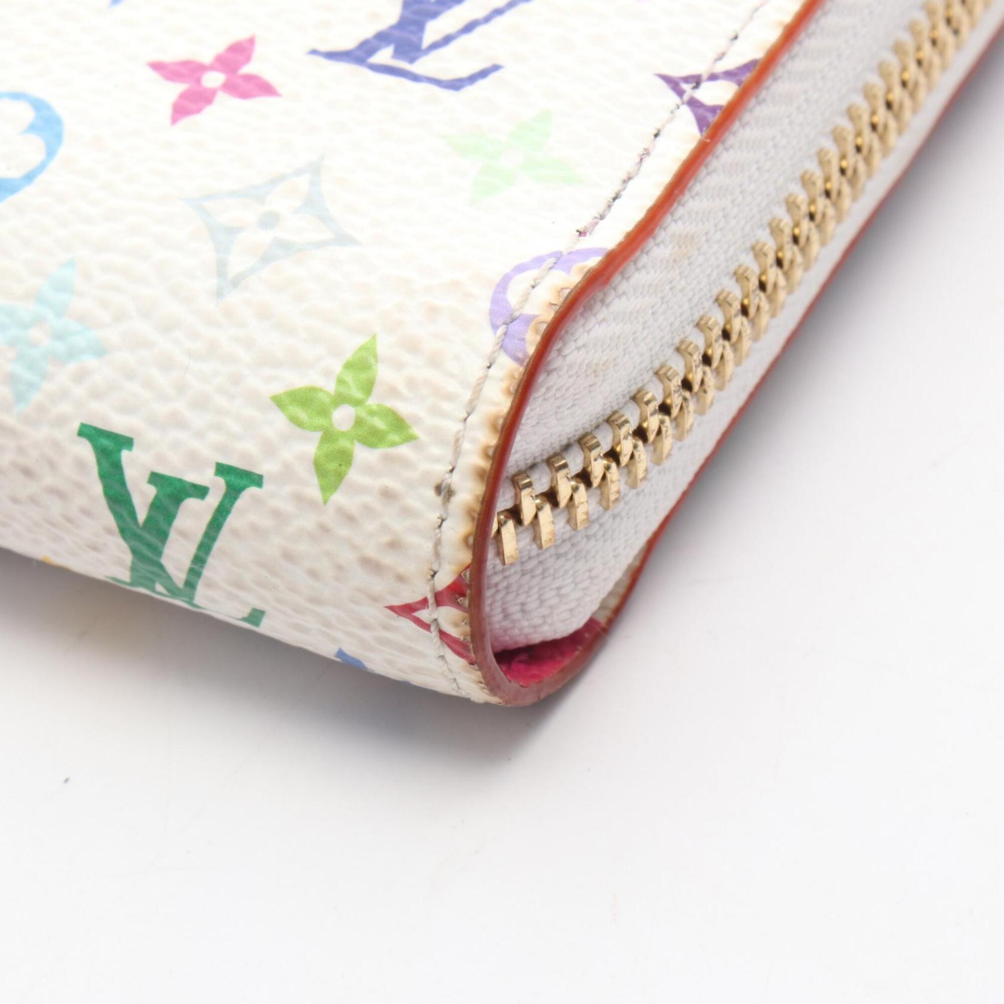 Louis Vuitton White Coated Canvas Monogram Multicolore Long Wallet (Bi-Fold) (Pre-Owned)