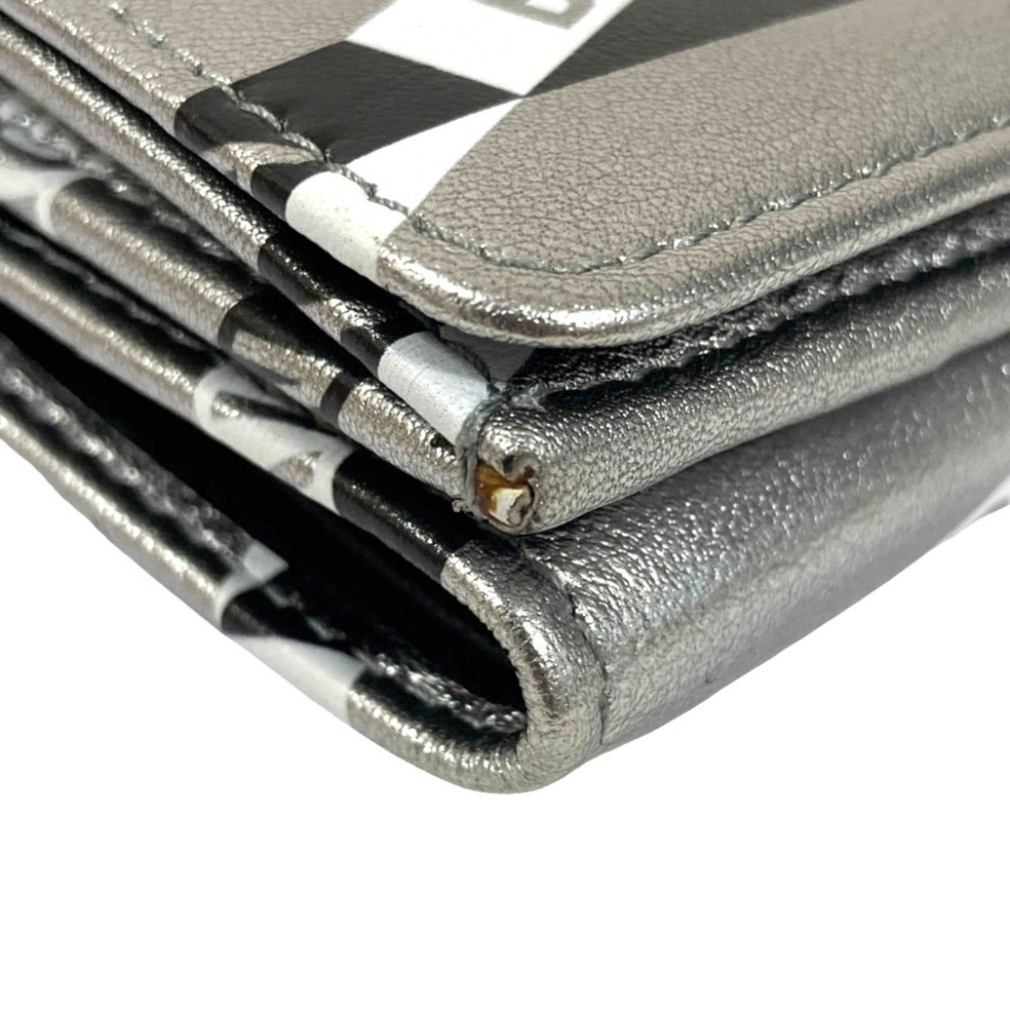Balenciaga Silver Black Leather Wallet (Bi-Fold) (Pre-Owned)