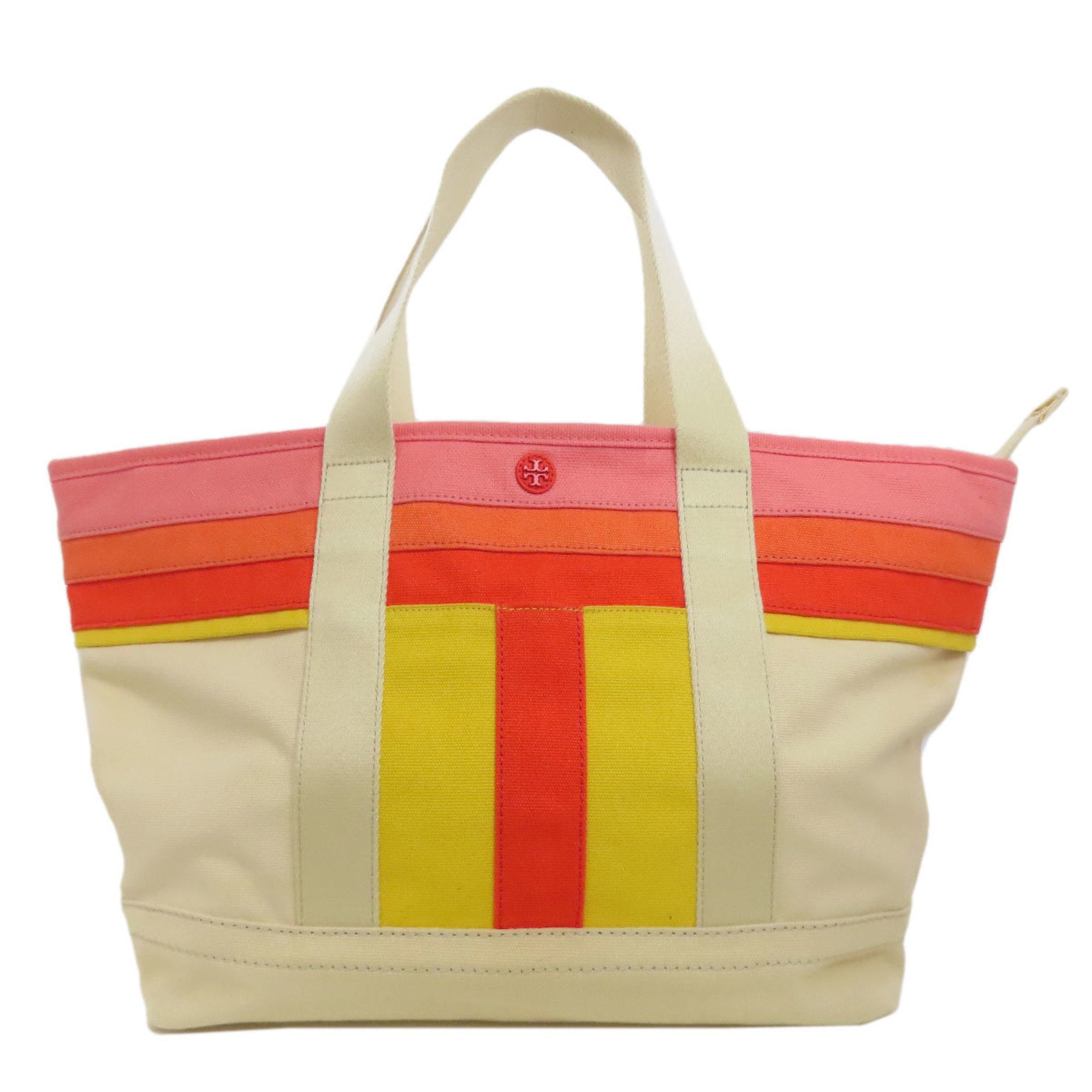 Tory Burch Cream Canvas Tote Bag (Pre-Owned)
