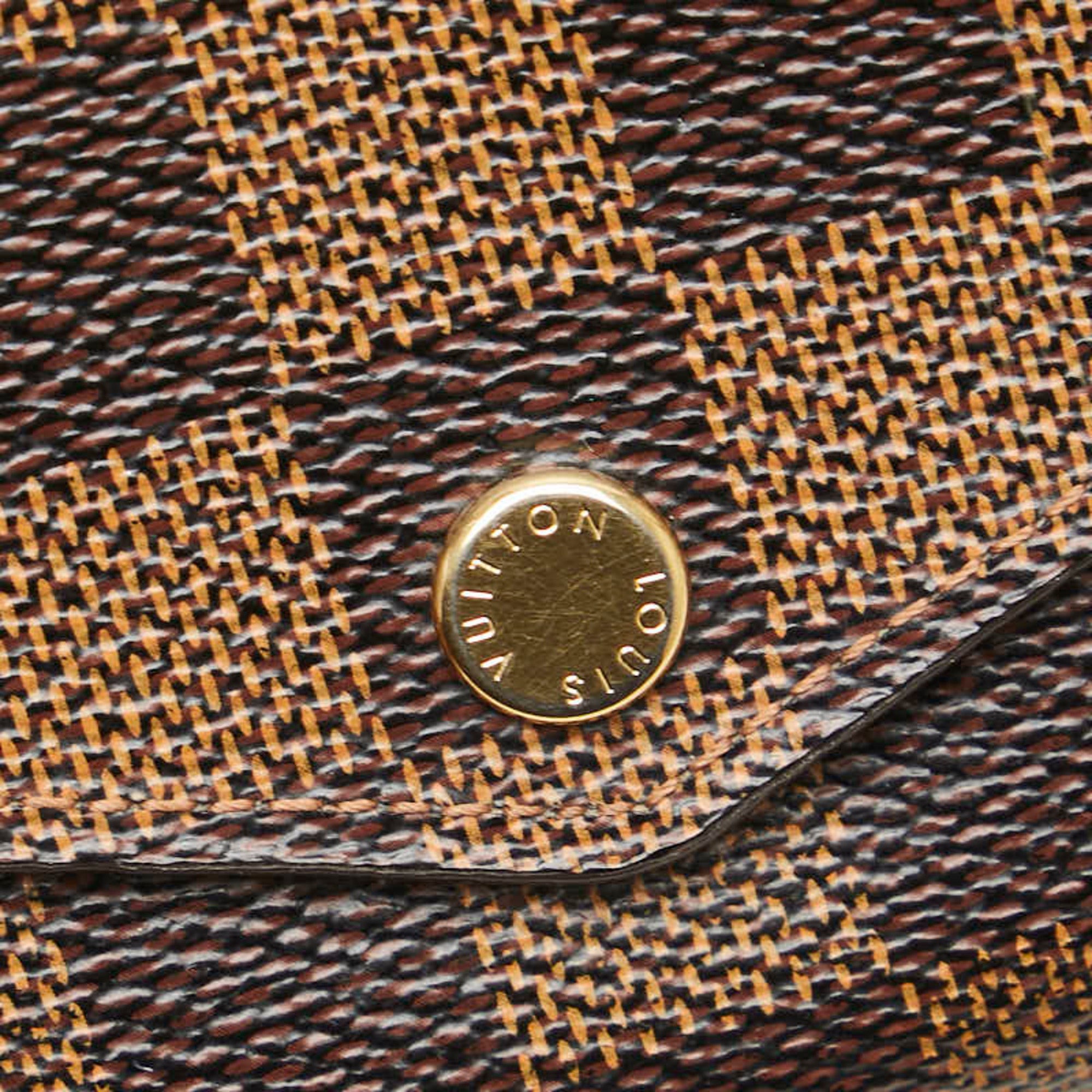 Louis Vuitton Brown Pvc Leather Long Wallet (Tri-Fold) (Pre-Owned)